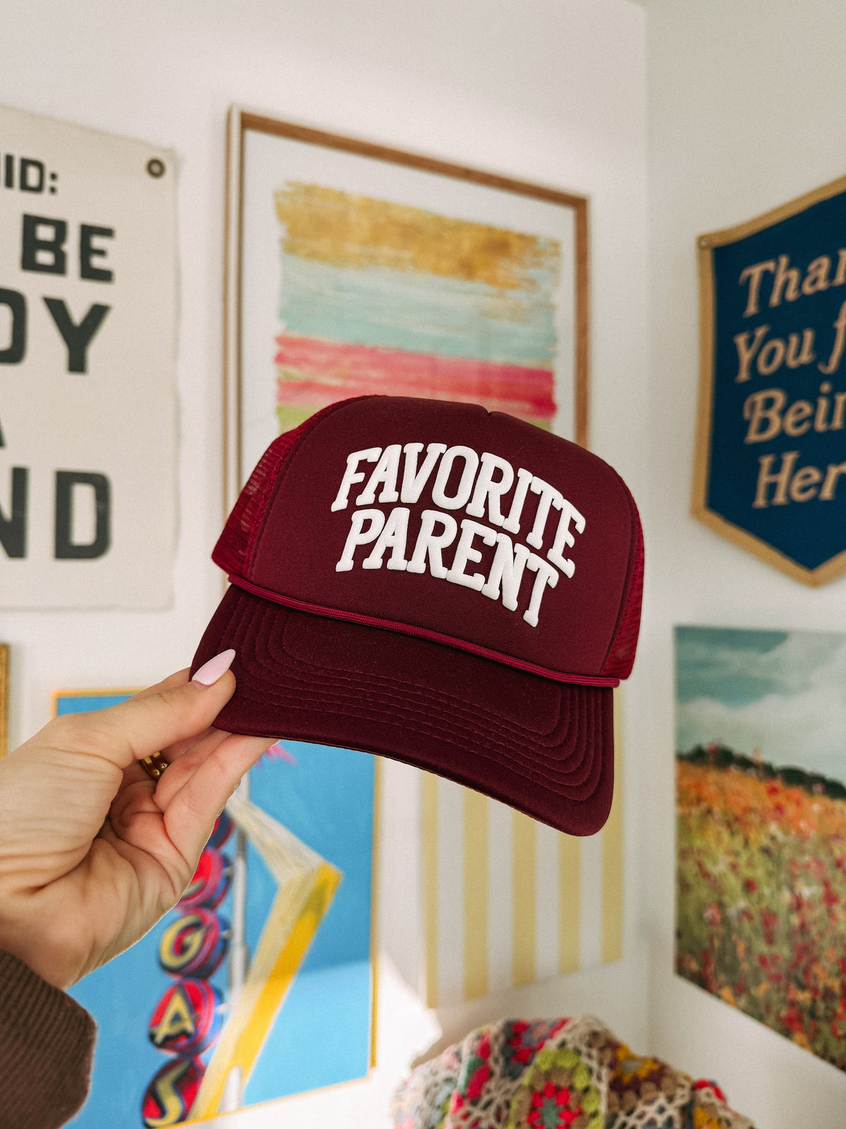 Favorite Parent Trucker Hat - Burgundy