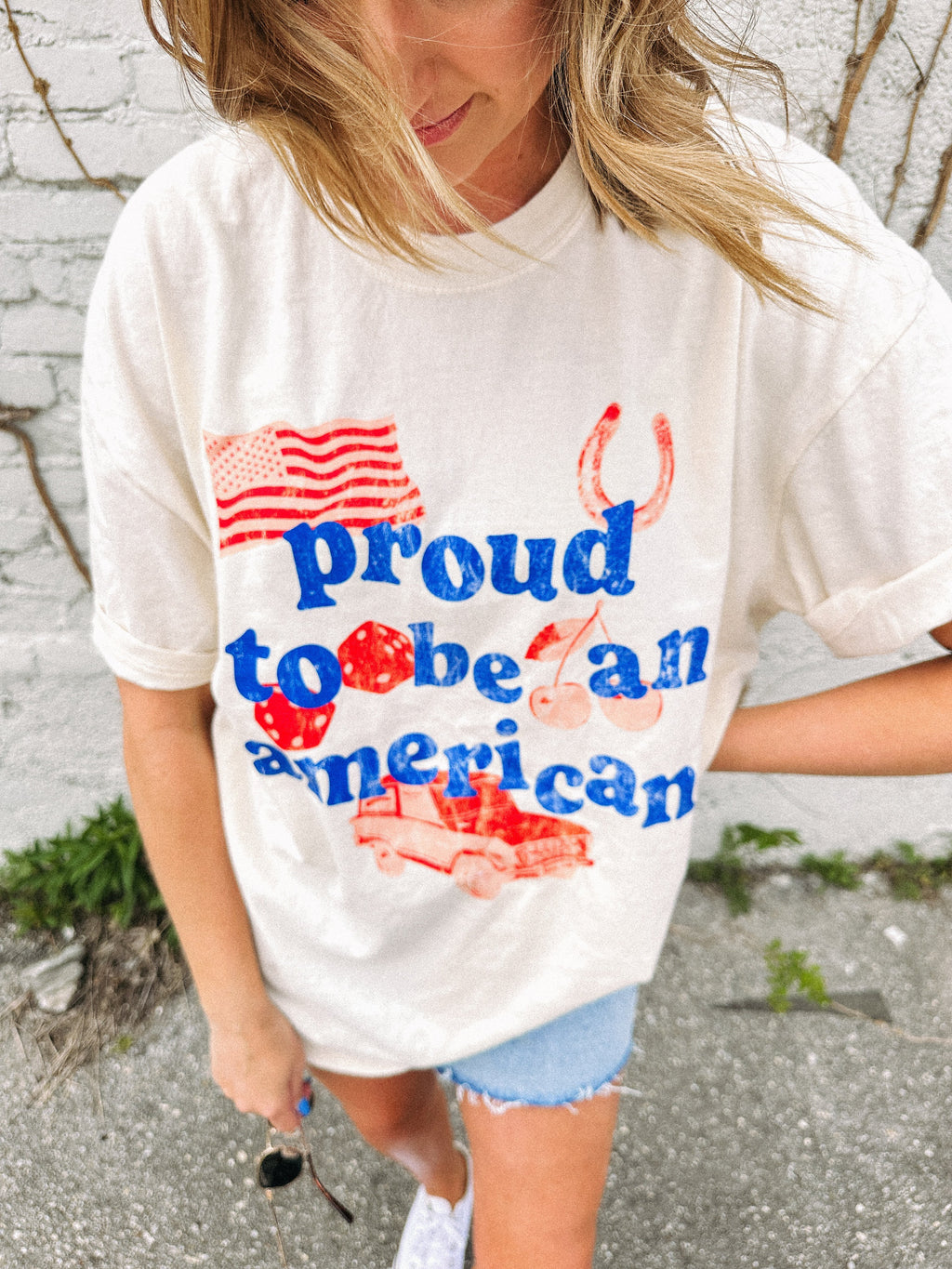 Proud to Be an American Graphic Tee - Ivory