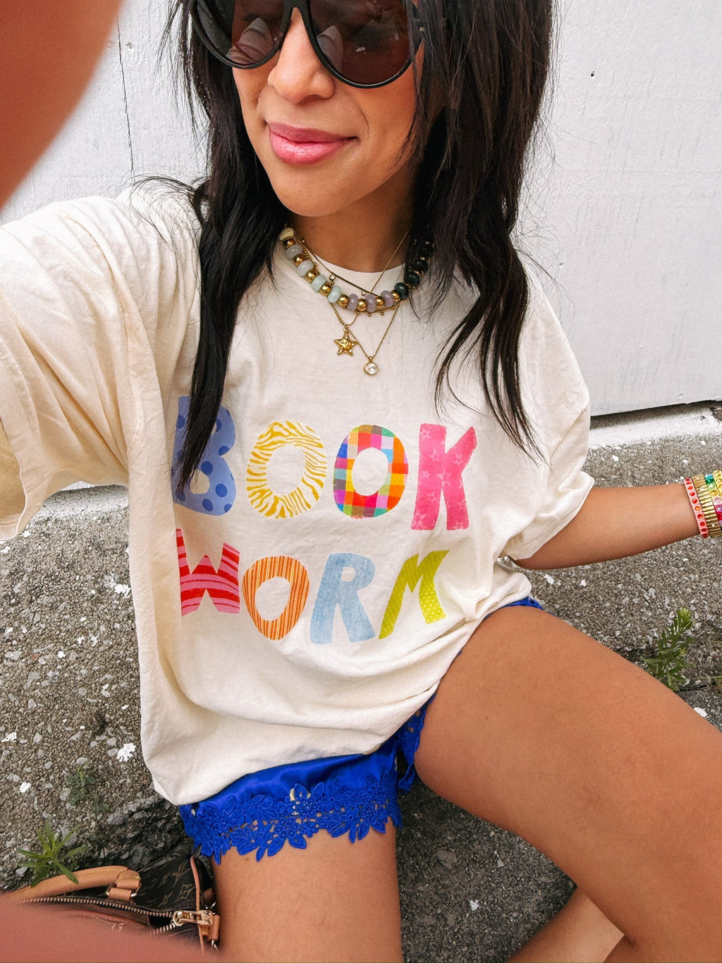 Book Worm Graphic Tee - Ivory