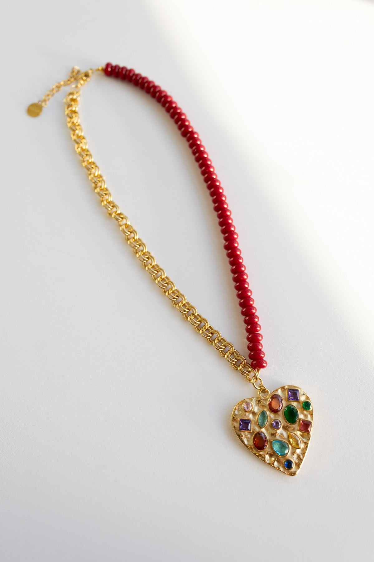 Confetti Heart Half Beaded Necklace