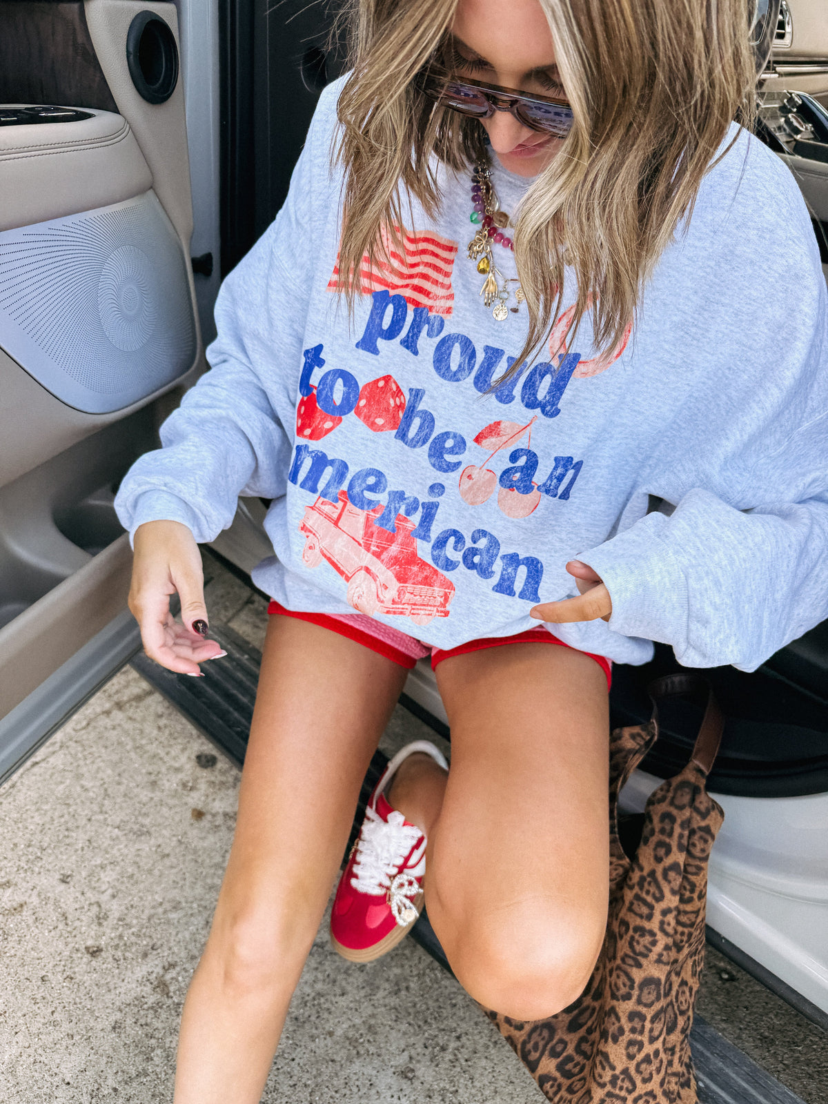 Proud to Be an American Sweatshirt - Hanes / Ash Grey