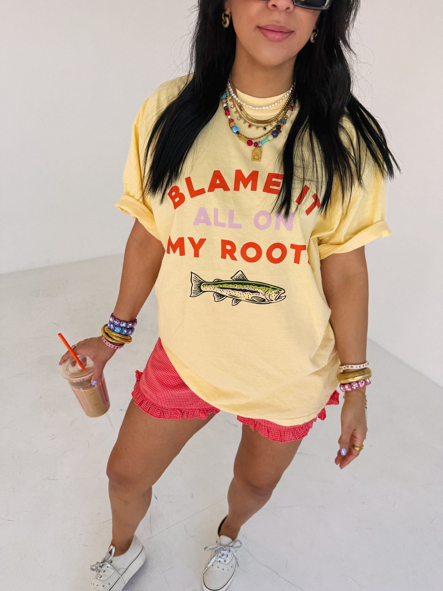 Blame it on My Roots Graphic Tee - Yellow