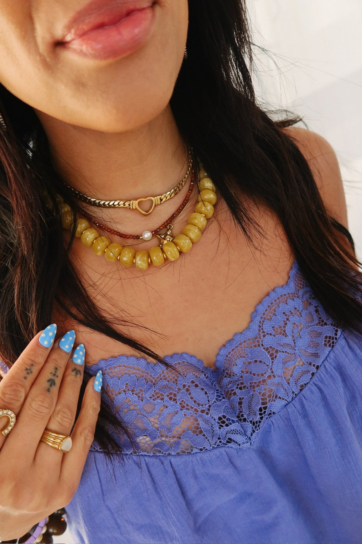 Crush Beaded Necklace - Mustard 2