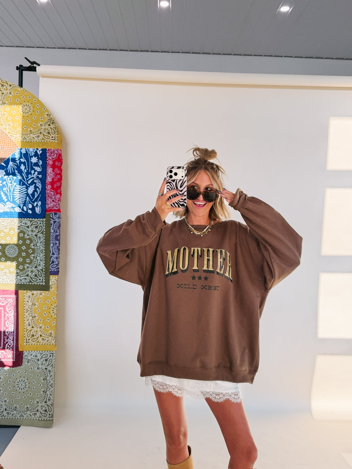Mother Like The Wild West Sweatshirt - Brown 3