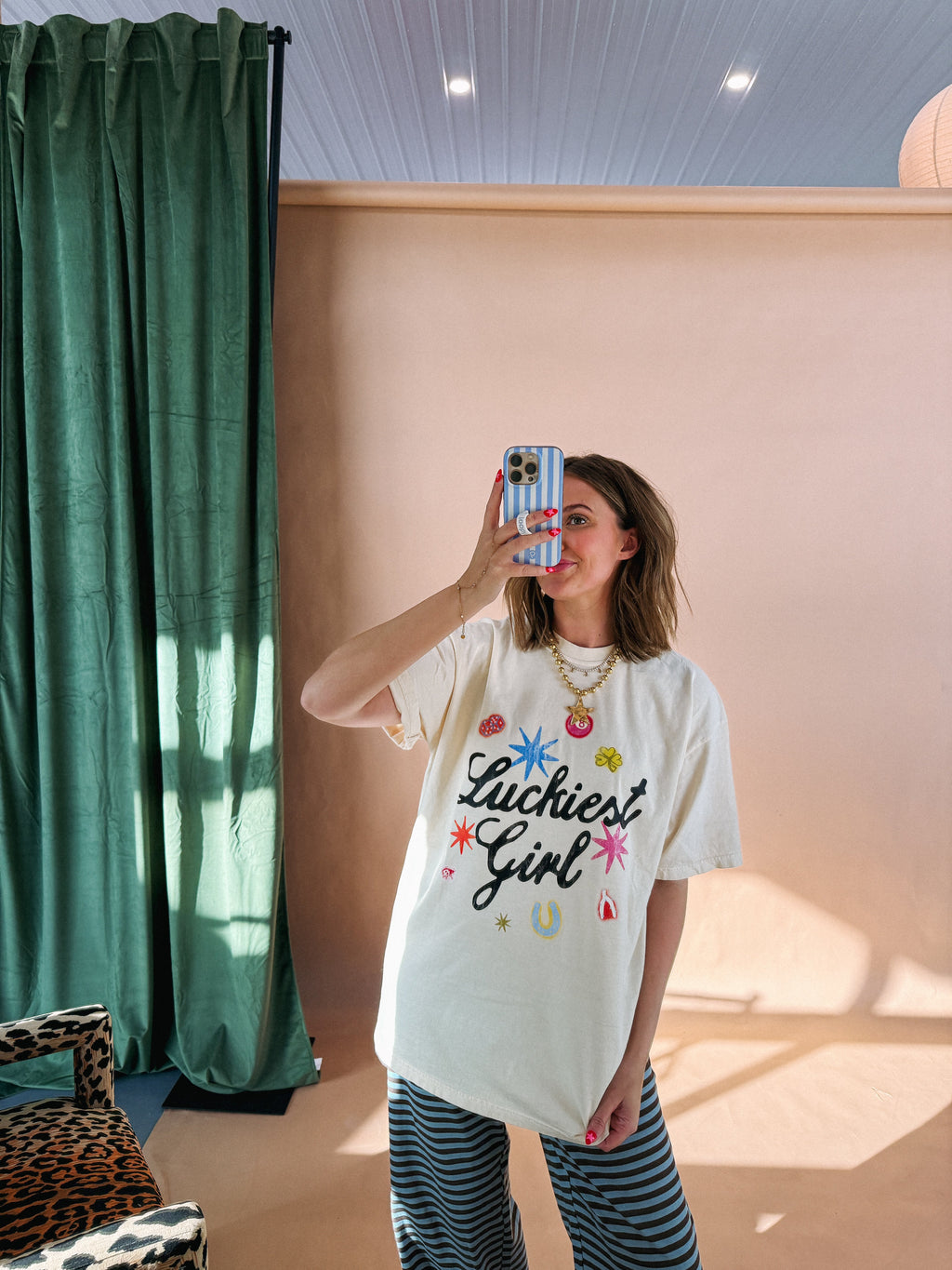 Luckiest Girl Graphic Tee - Ivory