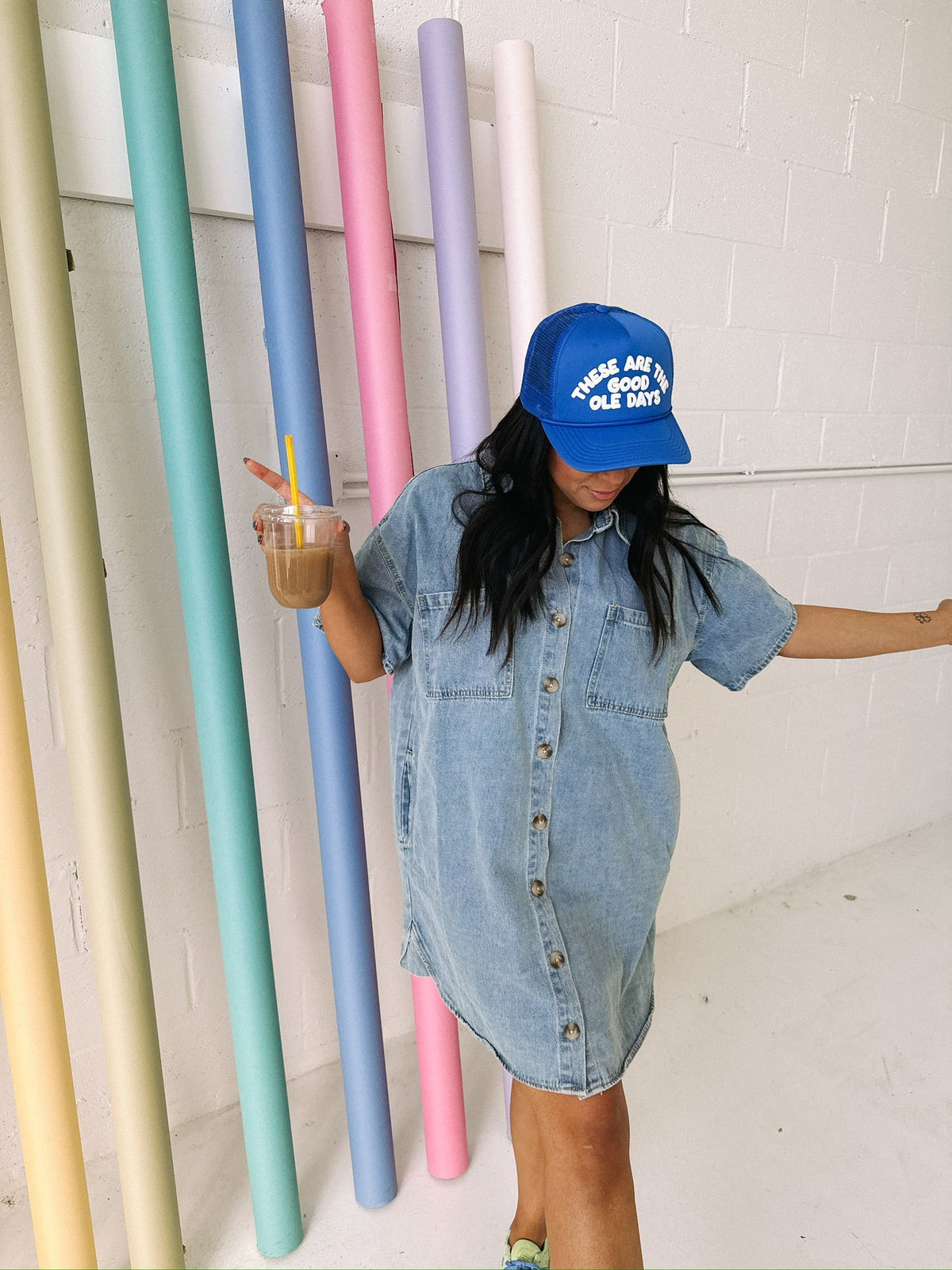 ETTA OG | these are the good ole days trucker hat - blue.