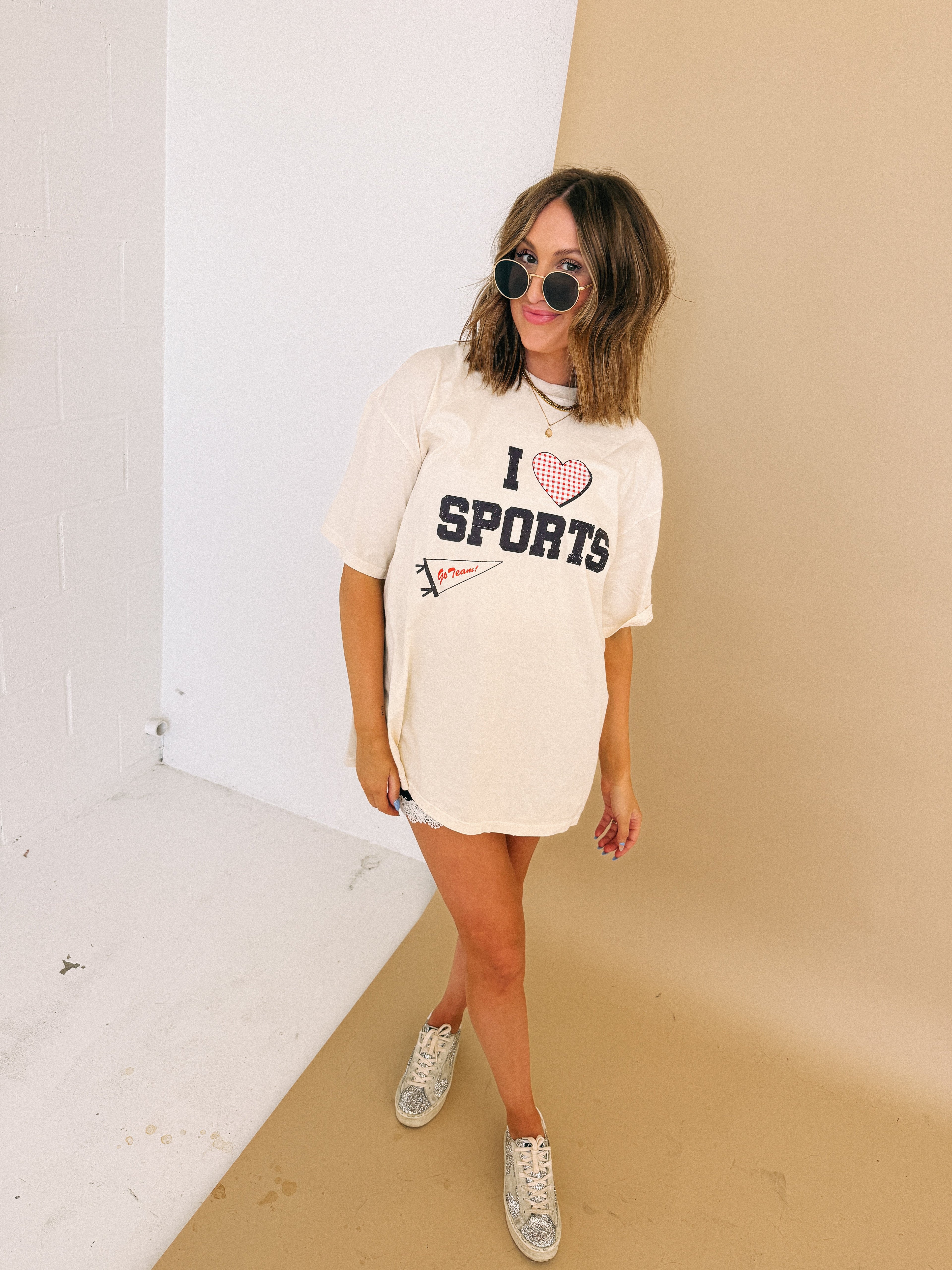I Love Sports Graphic Tee - Ivory