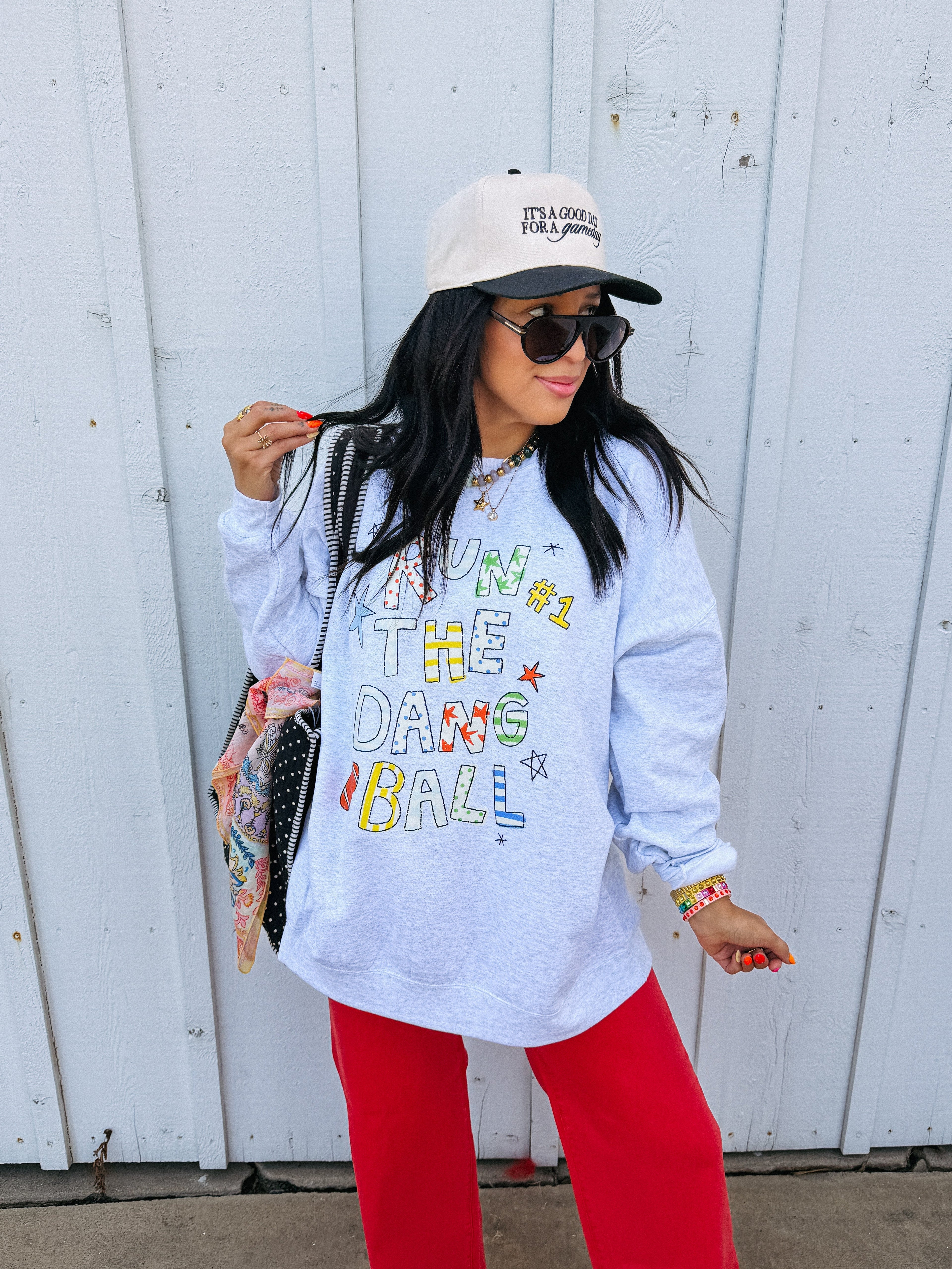 Run The Dang Ball Sweatshirt- Ash