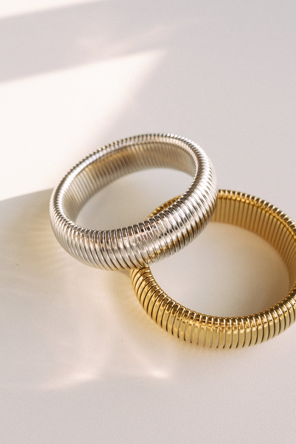 Baia Thick Coil Bangle Bracelet || Choose Color
