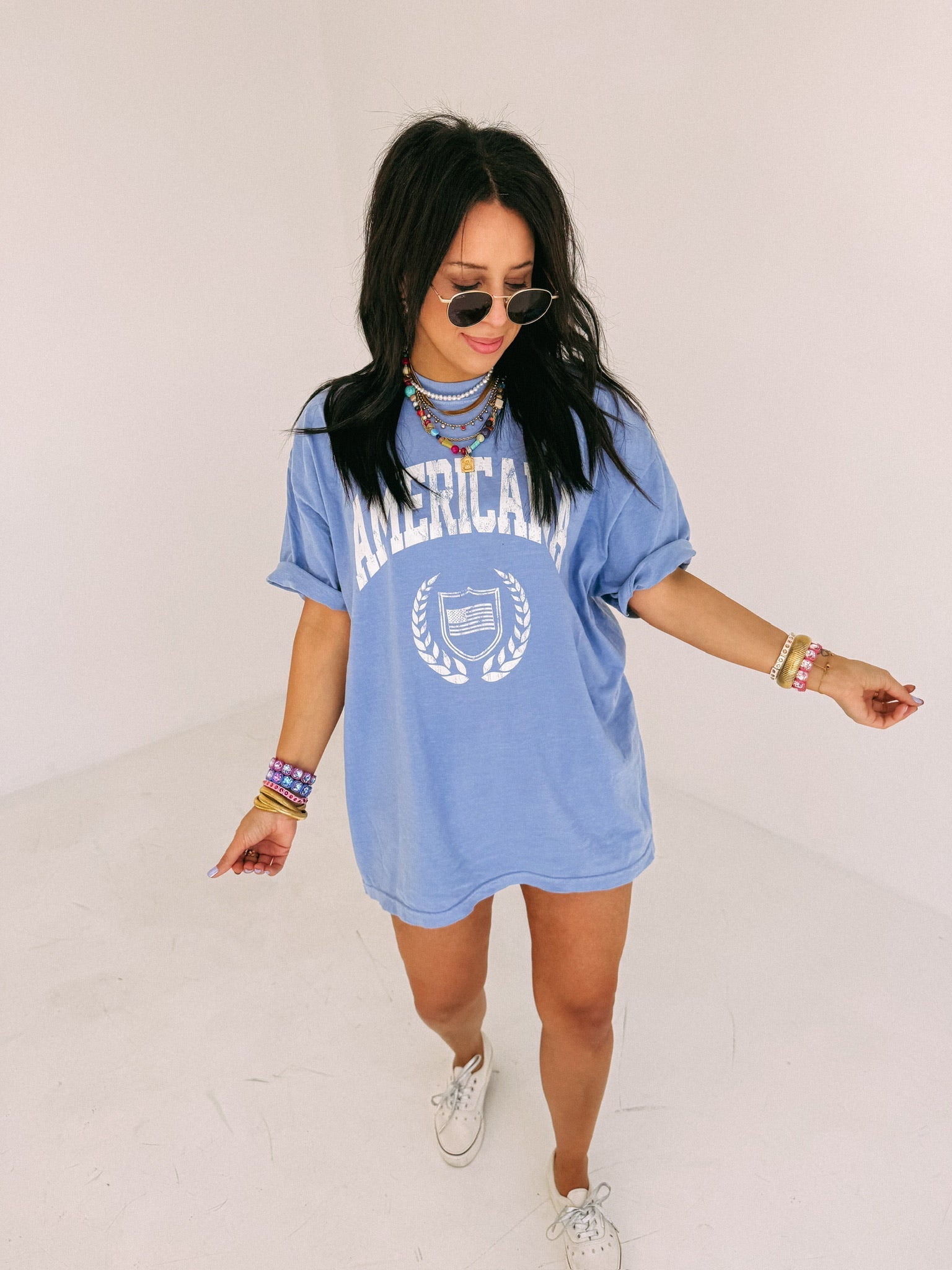 Americana Graphic Tee - Denim Blue