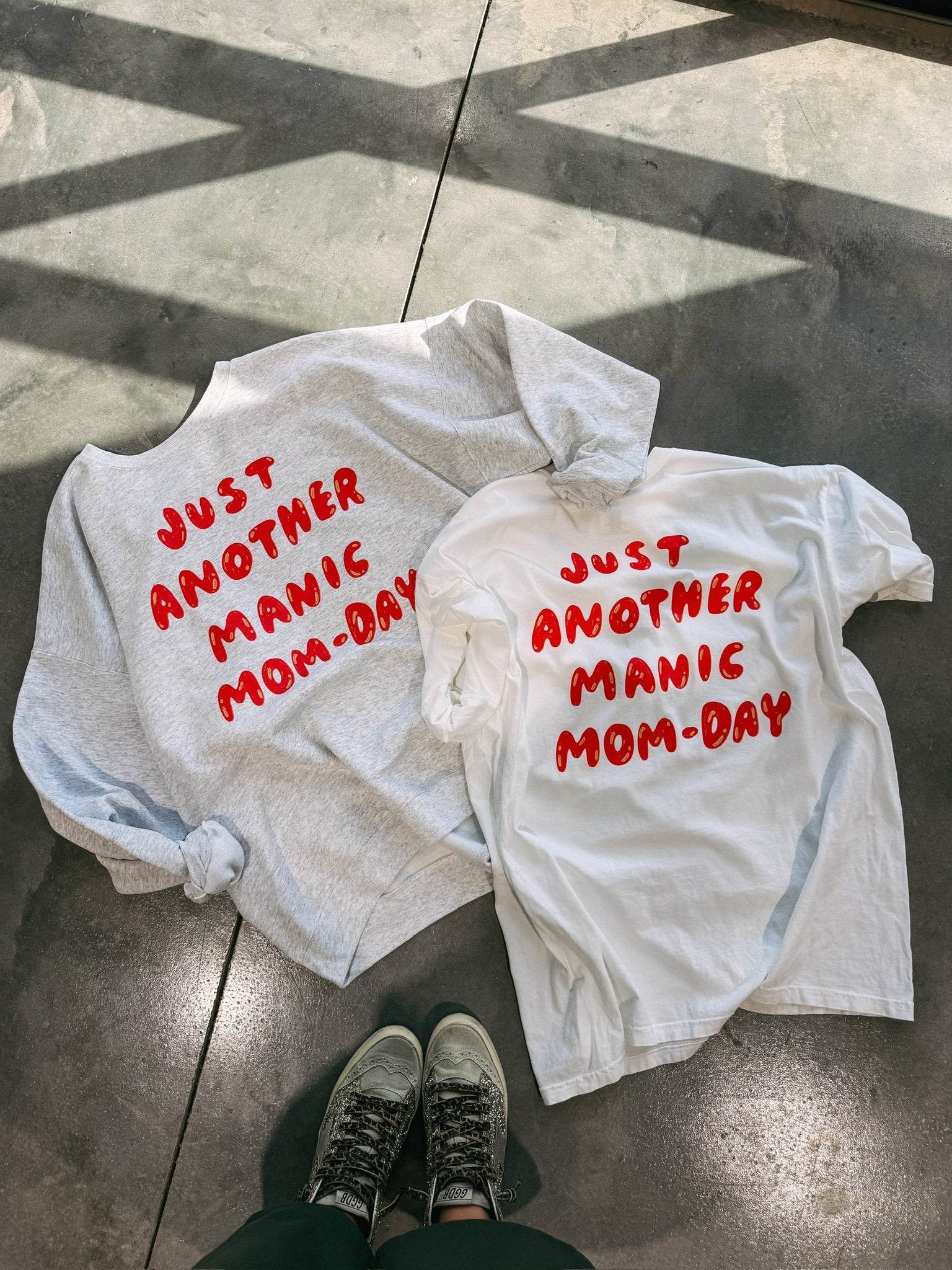 Manic Mom-day Graphic Tee - White
