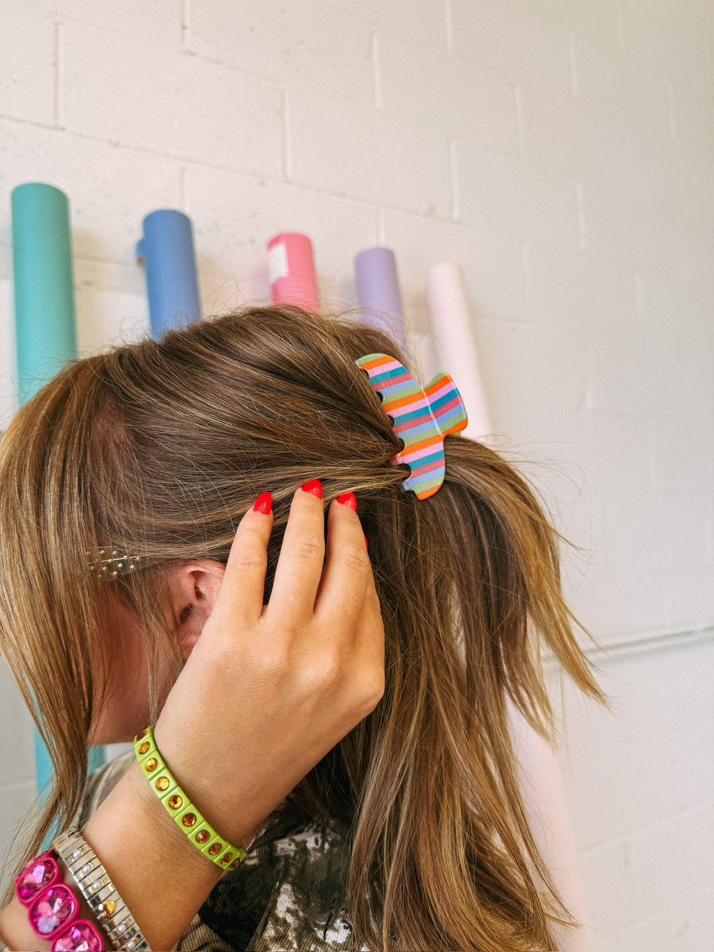 Stripe Hair Clip - Citrus