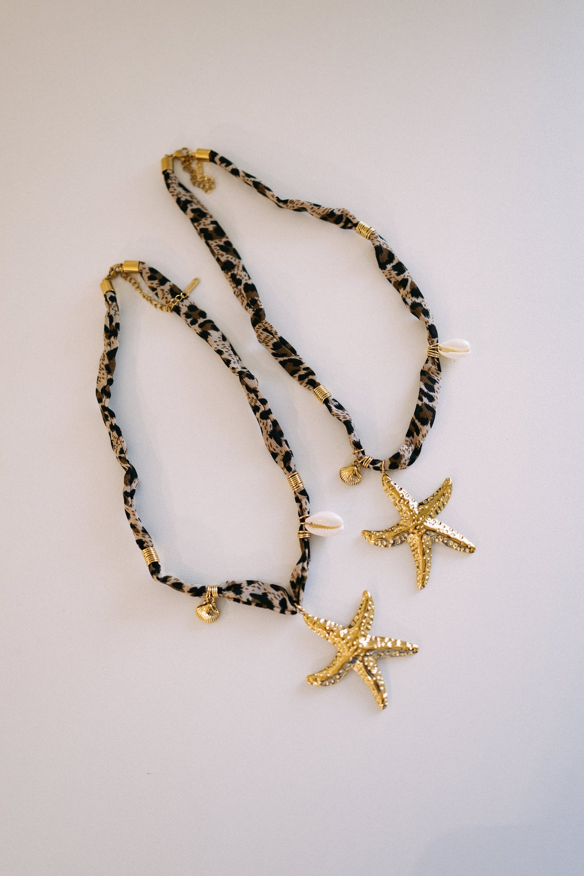 Mallory Leopard Scarf Nautical Charm Necklace