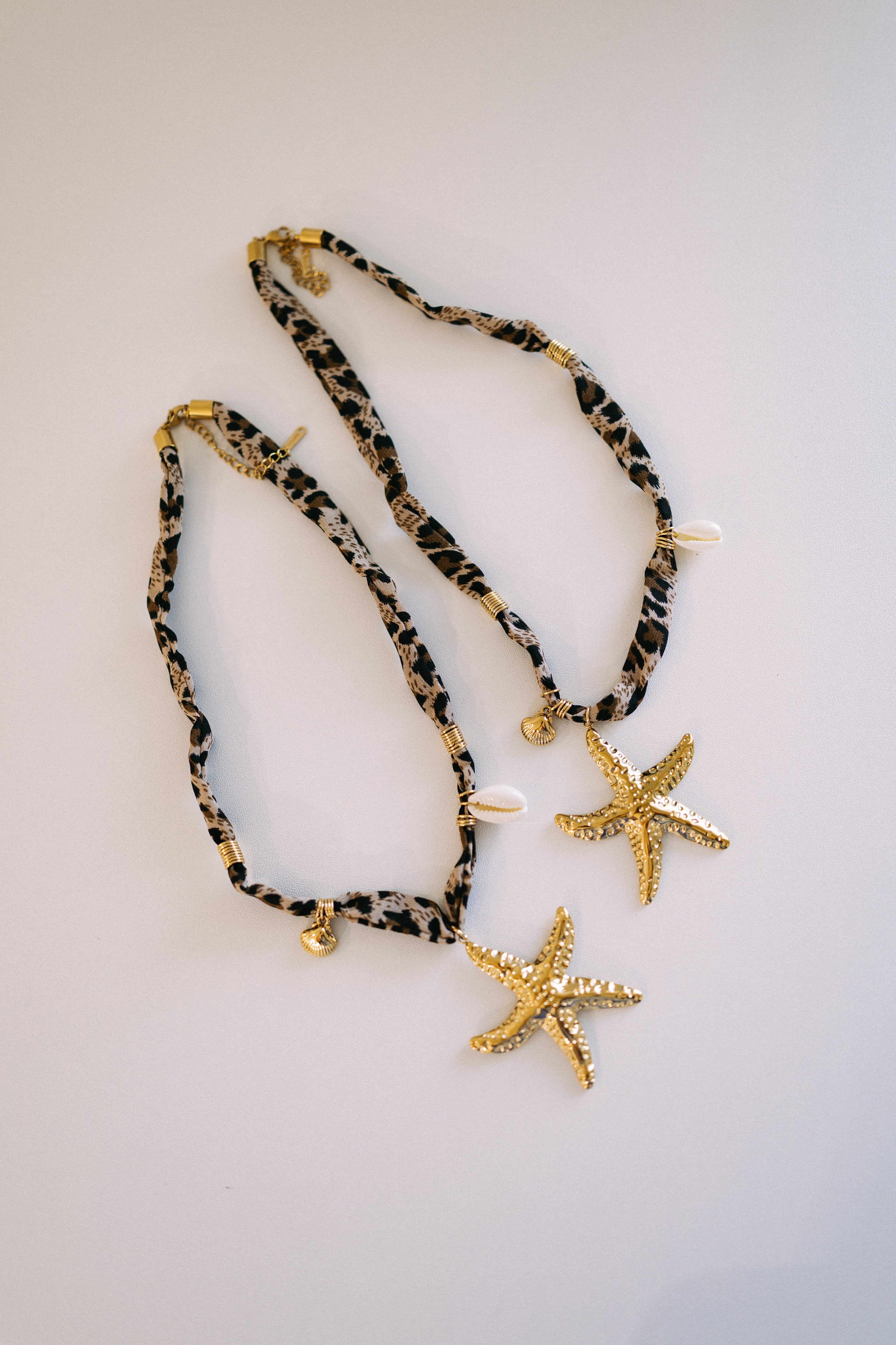 Mallory Leopard Scarf Nautical Charm Necklace