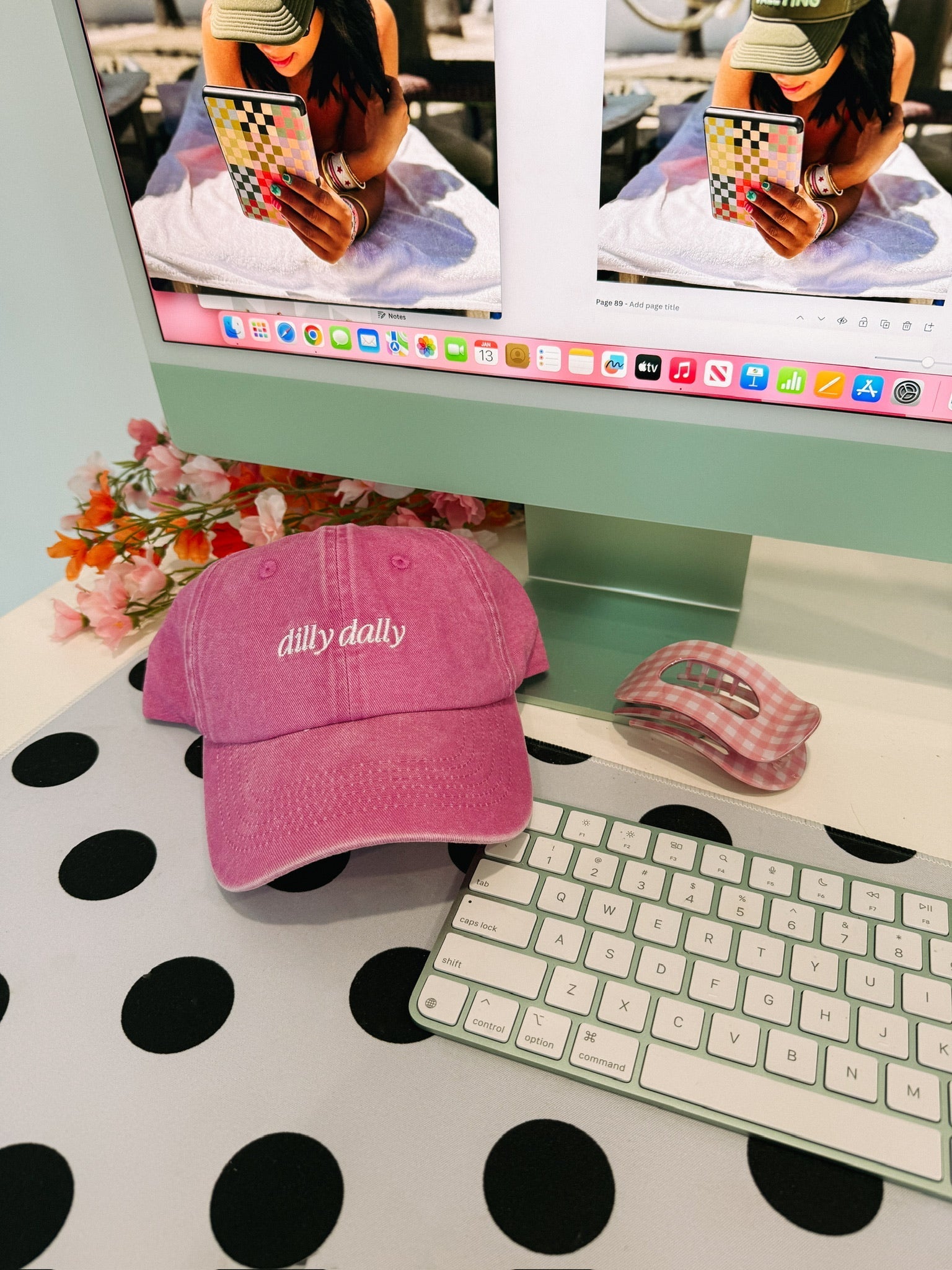 Dilly Dally Dad Cap - Pink