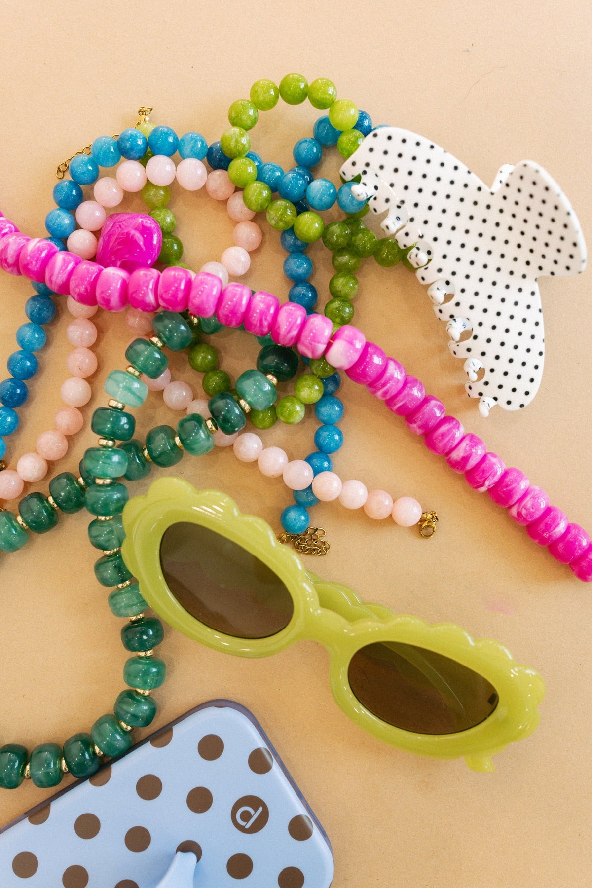 Boba Beaded Necklace - Blue 3