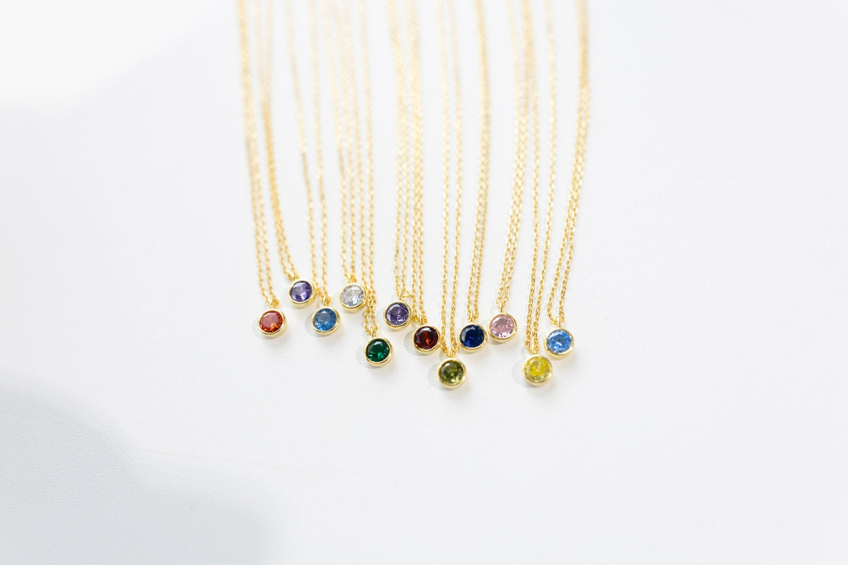 Birth Stone Necklace || Choose Month