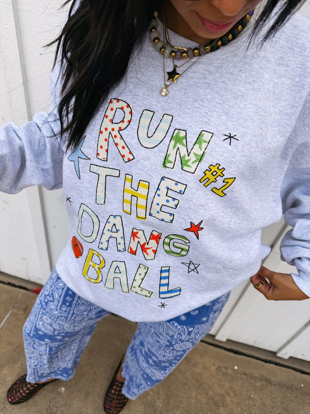 Run The Dang Ball Sweatshirt- Ash