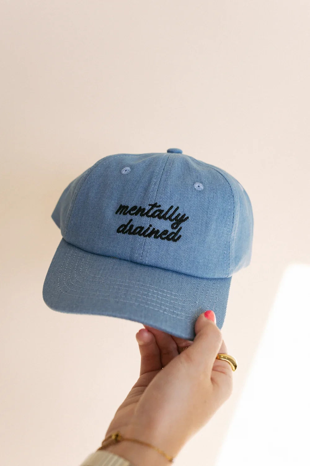 Mentally Drained Dad Cap - Denim