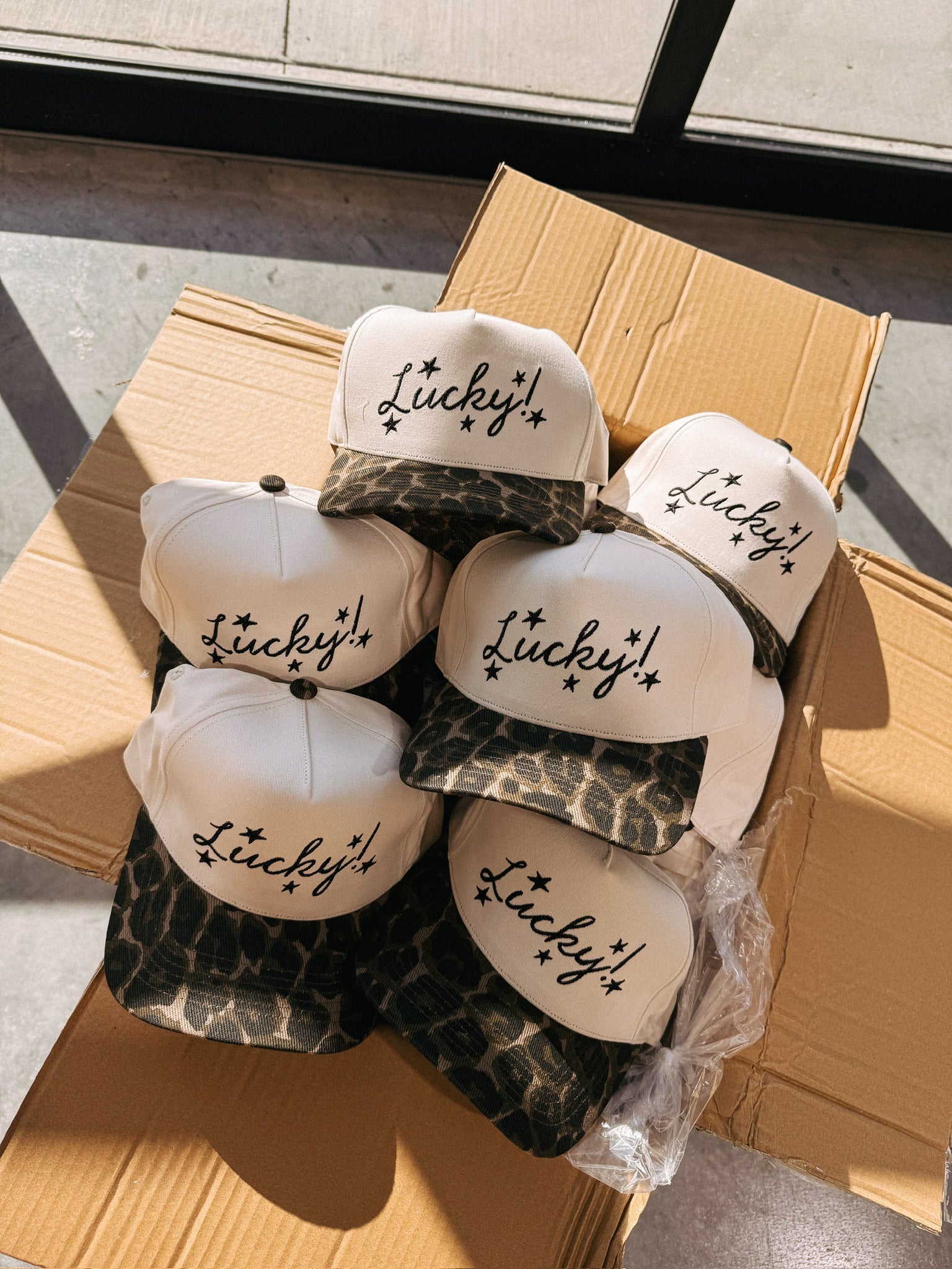 Lucky Stars Trucker Hat - Cream / Leopard