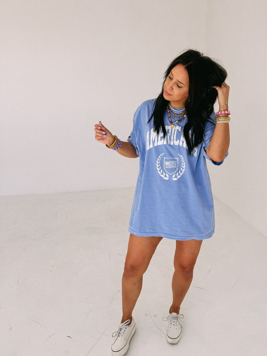 Americana Graphic Tee - Denim Blue