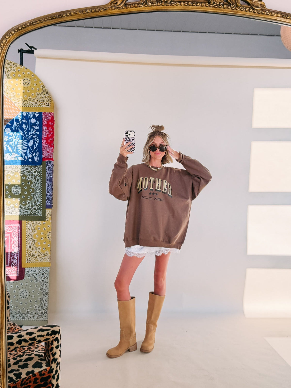 Mother Like The Wild West Sweatshirt - Brown 4
