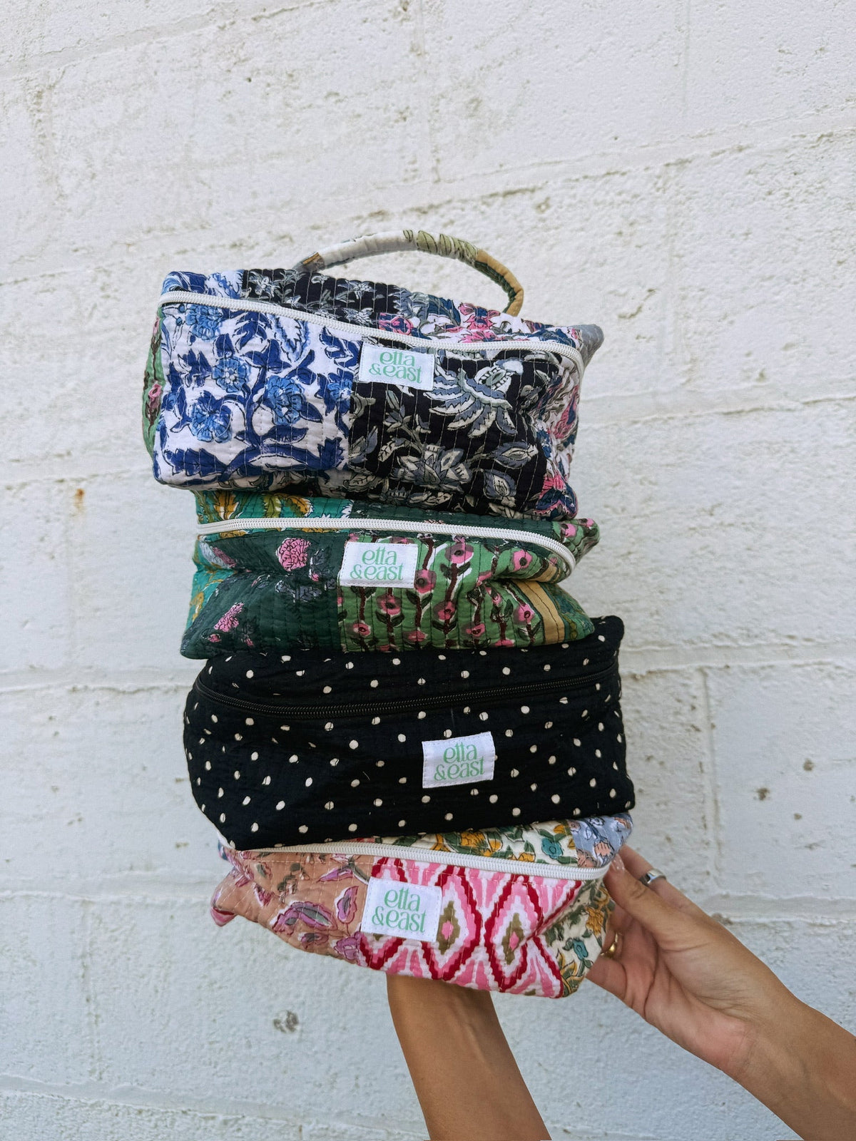Quilted Makeup Bag - Evergreen 3