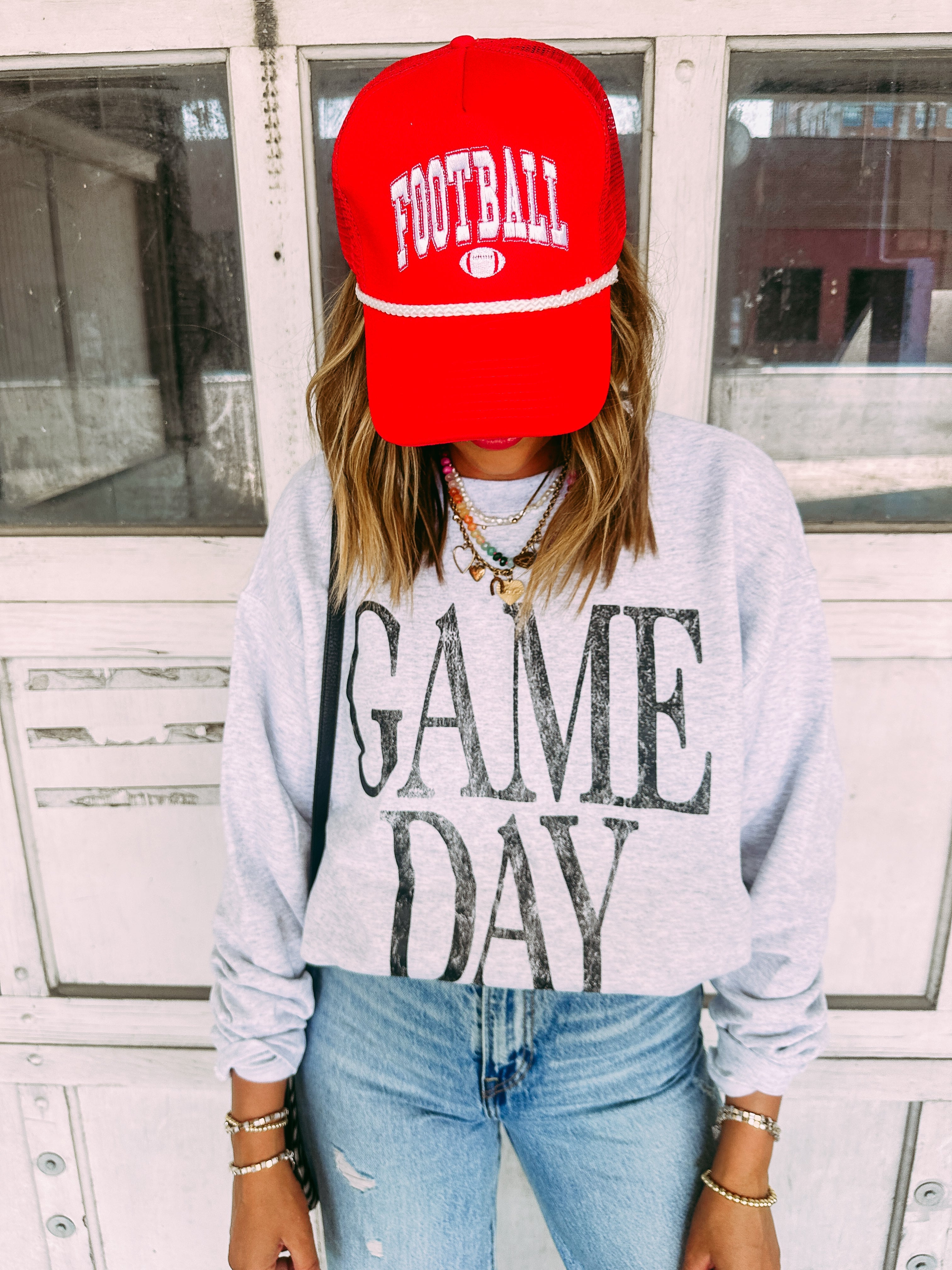 Game Day Sweatshirt - Hanes / Ash Grey / Black