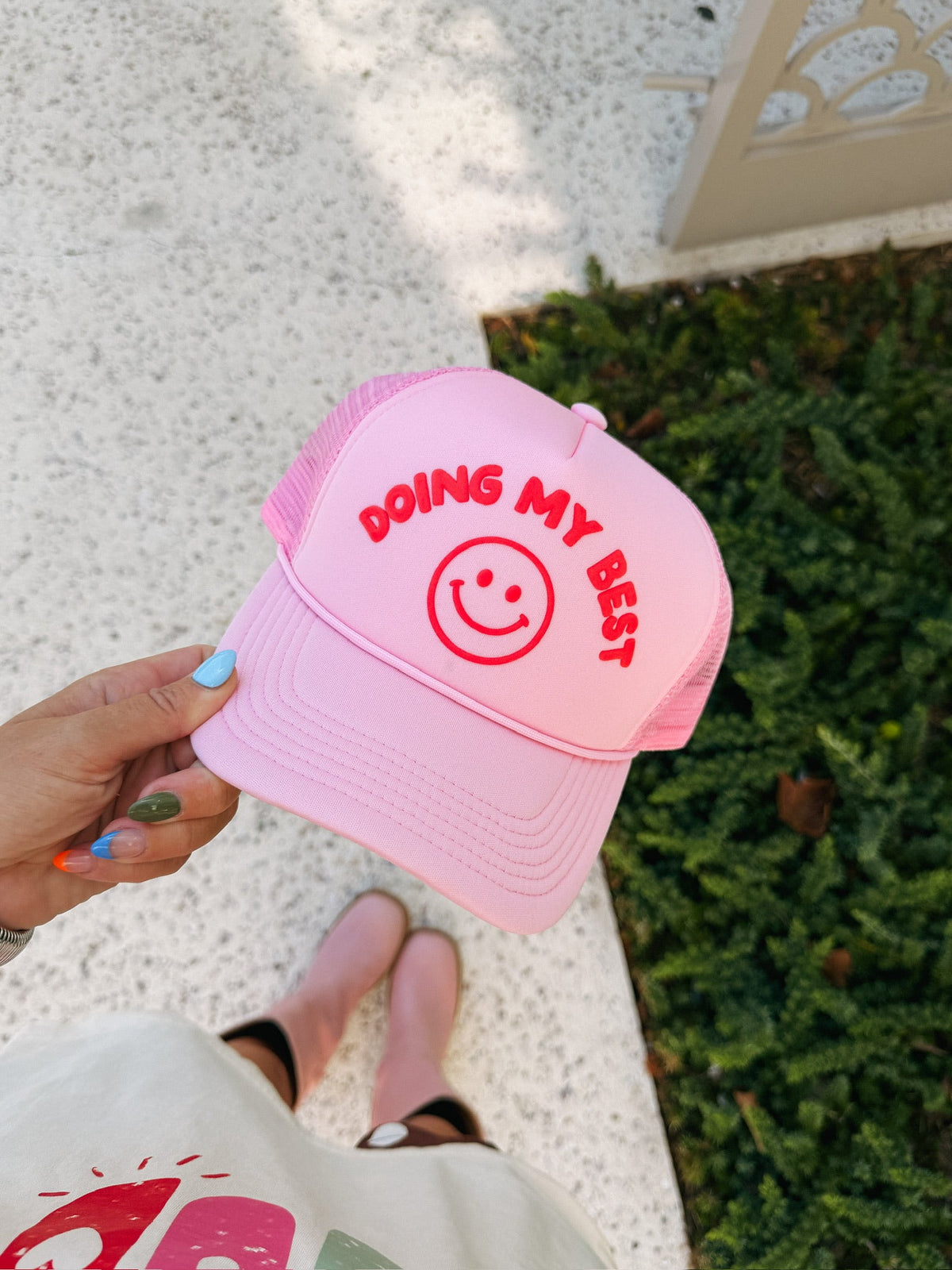 Doing My Best Trucker Hat - Pink