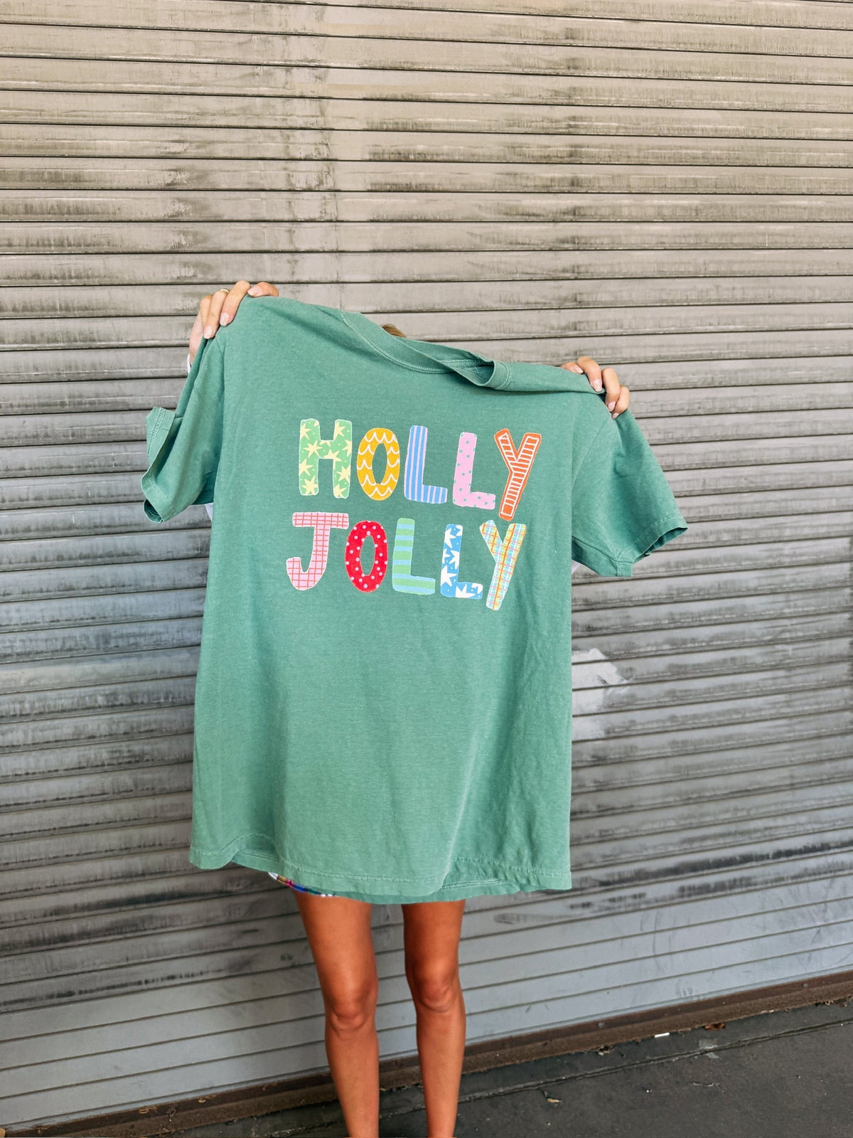 Holly Jolly  Tee - Green / Colorful