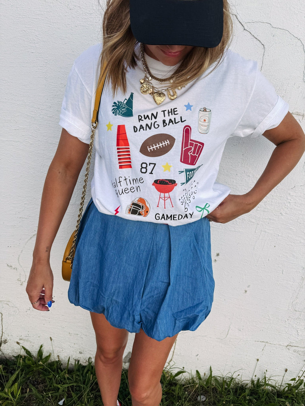 Halftime Queen Graphic Tee - White