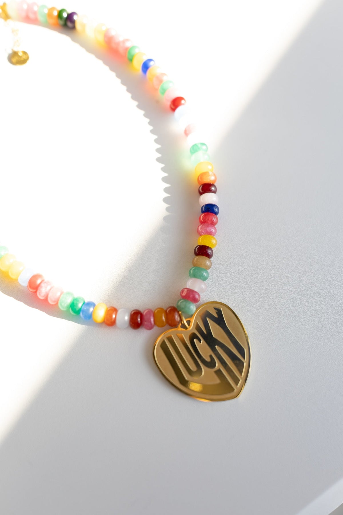 Lucky In Love Stone Necklace - Rainbow