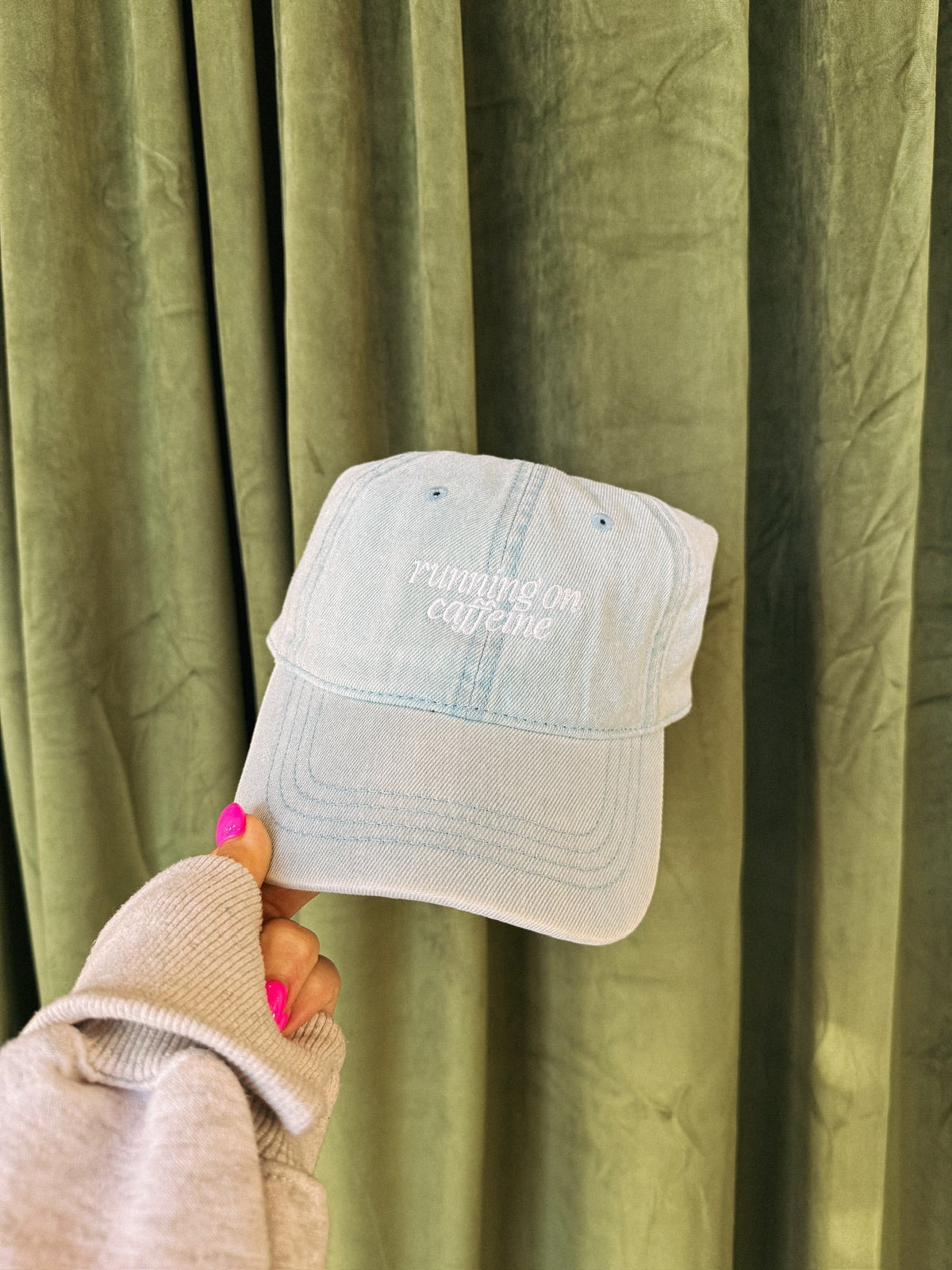 Running on Caffeine Dad Cap - Denim