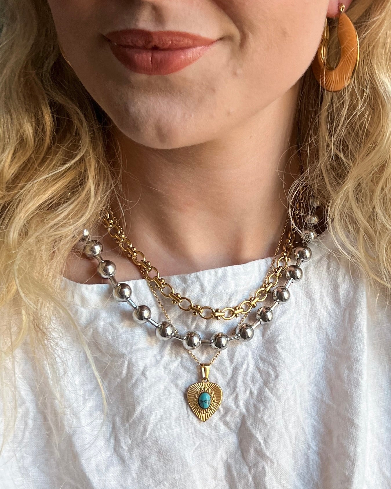 Doris Turquoise Heart Necklace || Choose Color