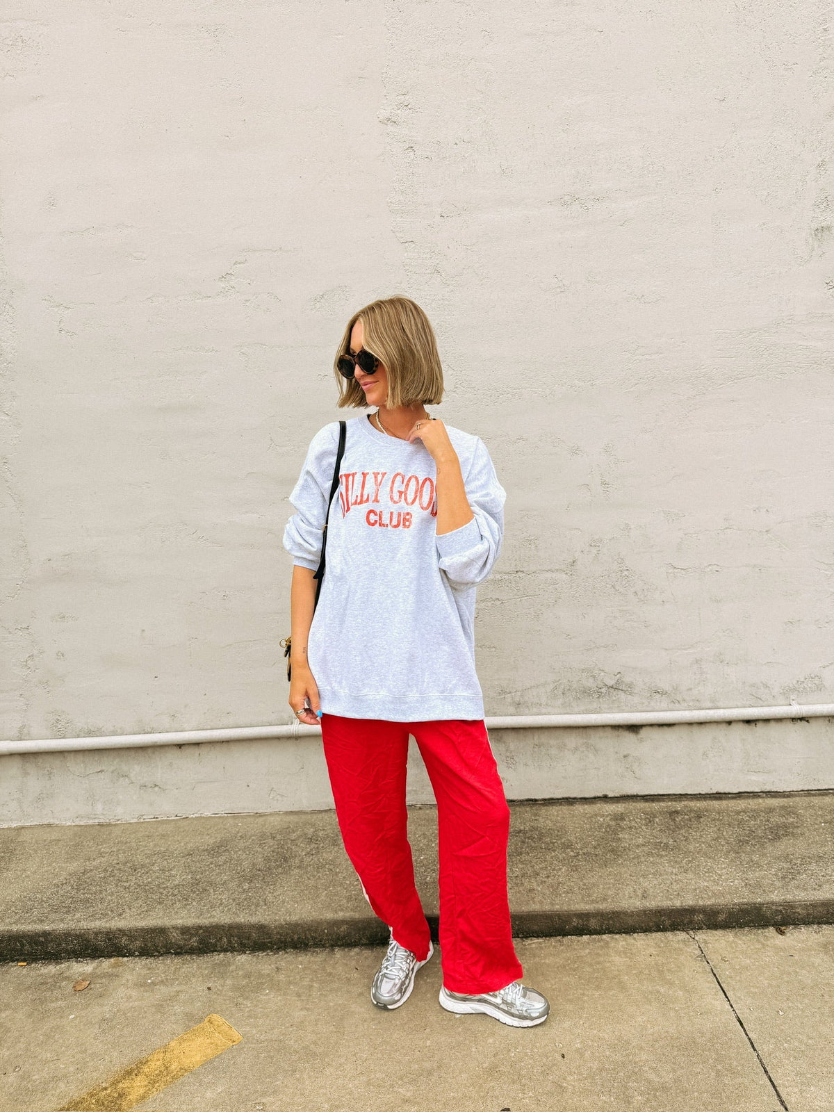 Silly Goose Club Sweatshirt - Ash / Red