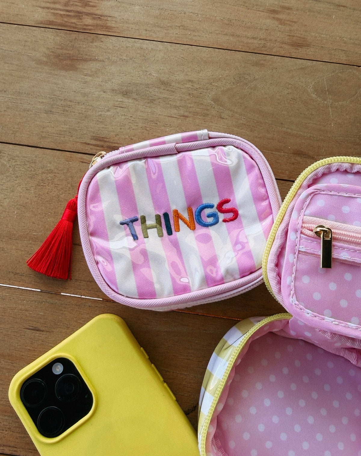 Small Stripe Travel Bag - Pink