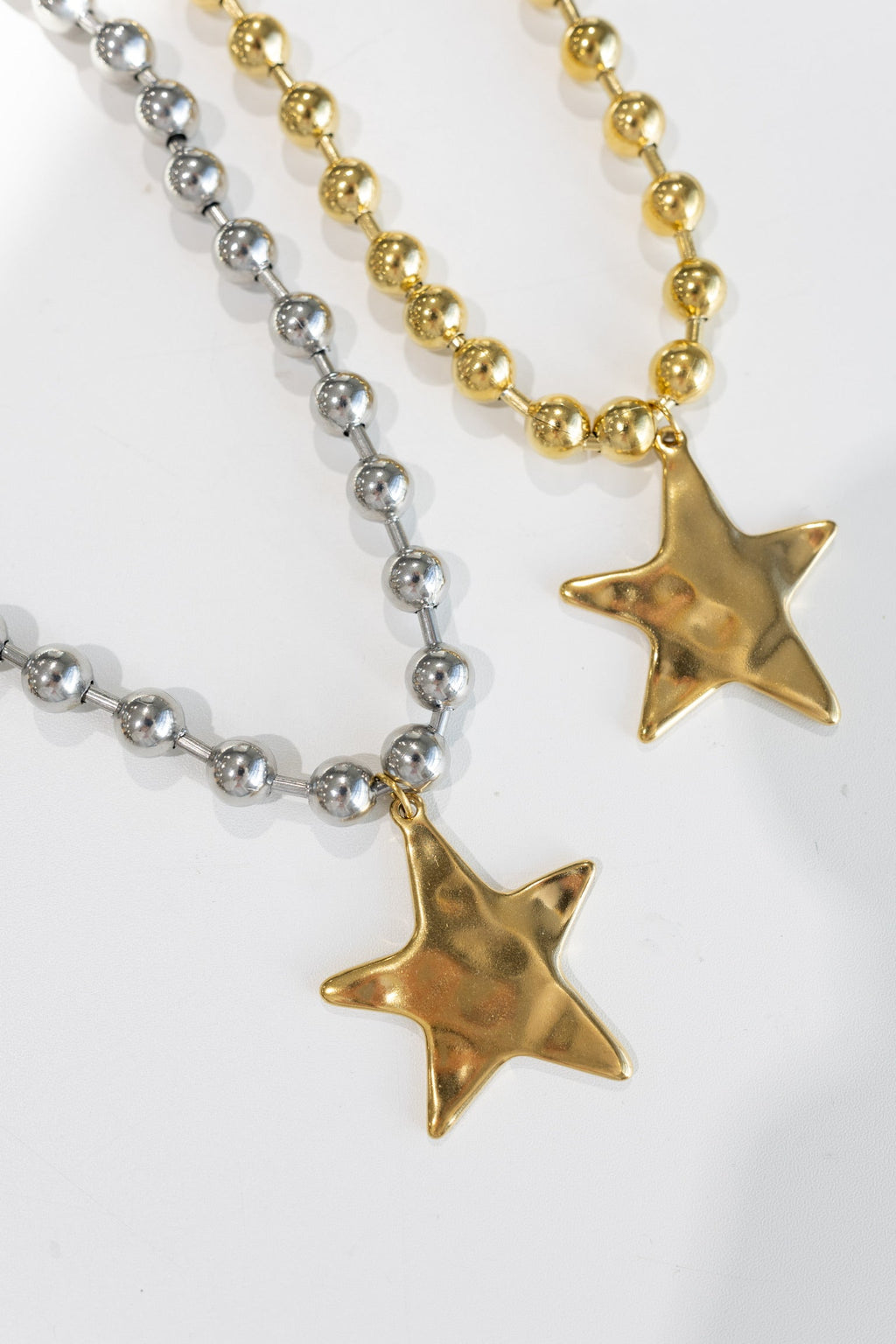 Barb & Star Necklace || Silver With Gold Star
