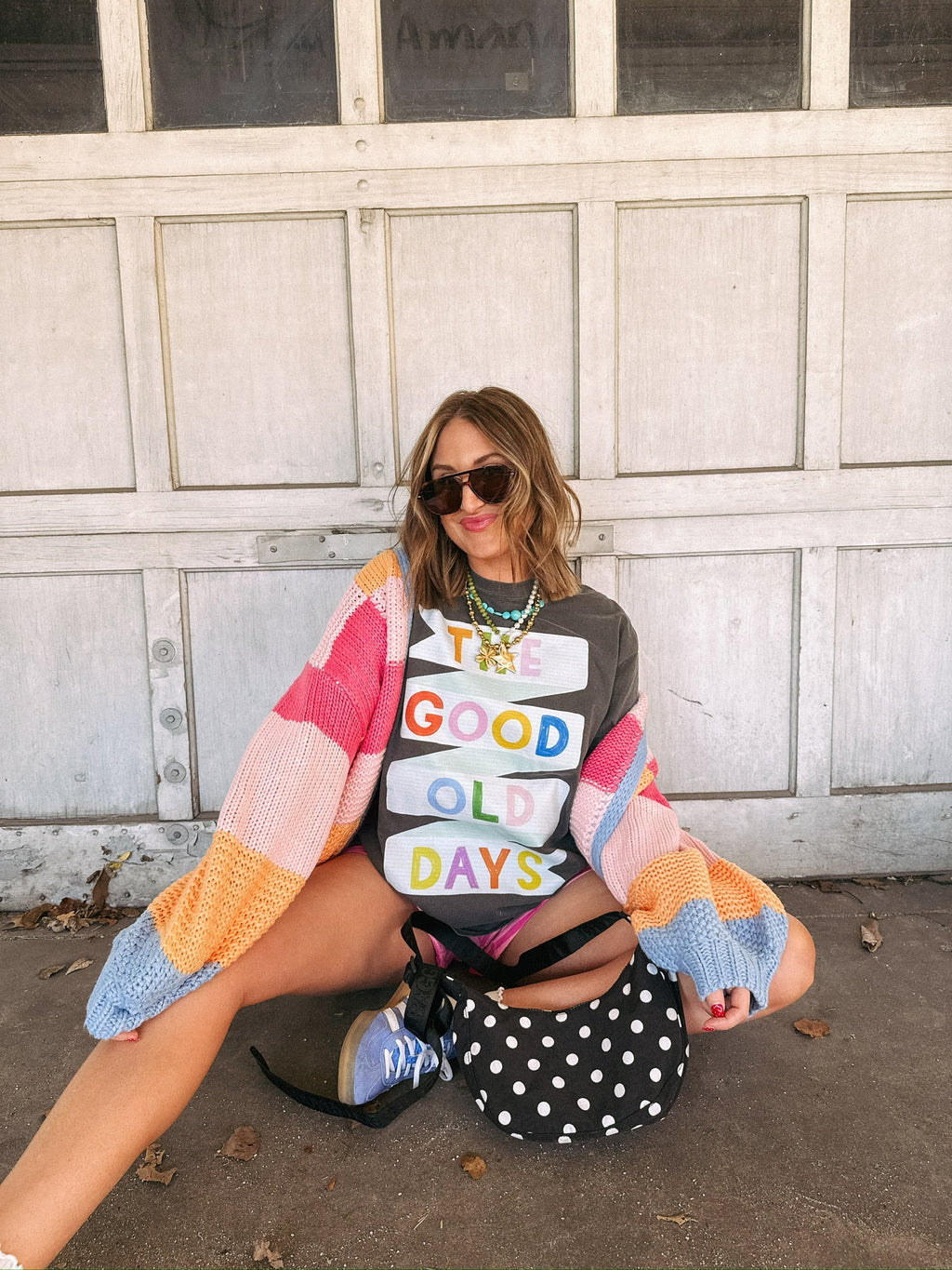 Good Old Days Banner Graphic Tee - Charcoal