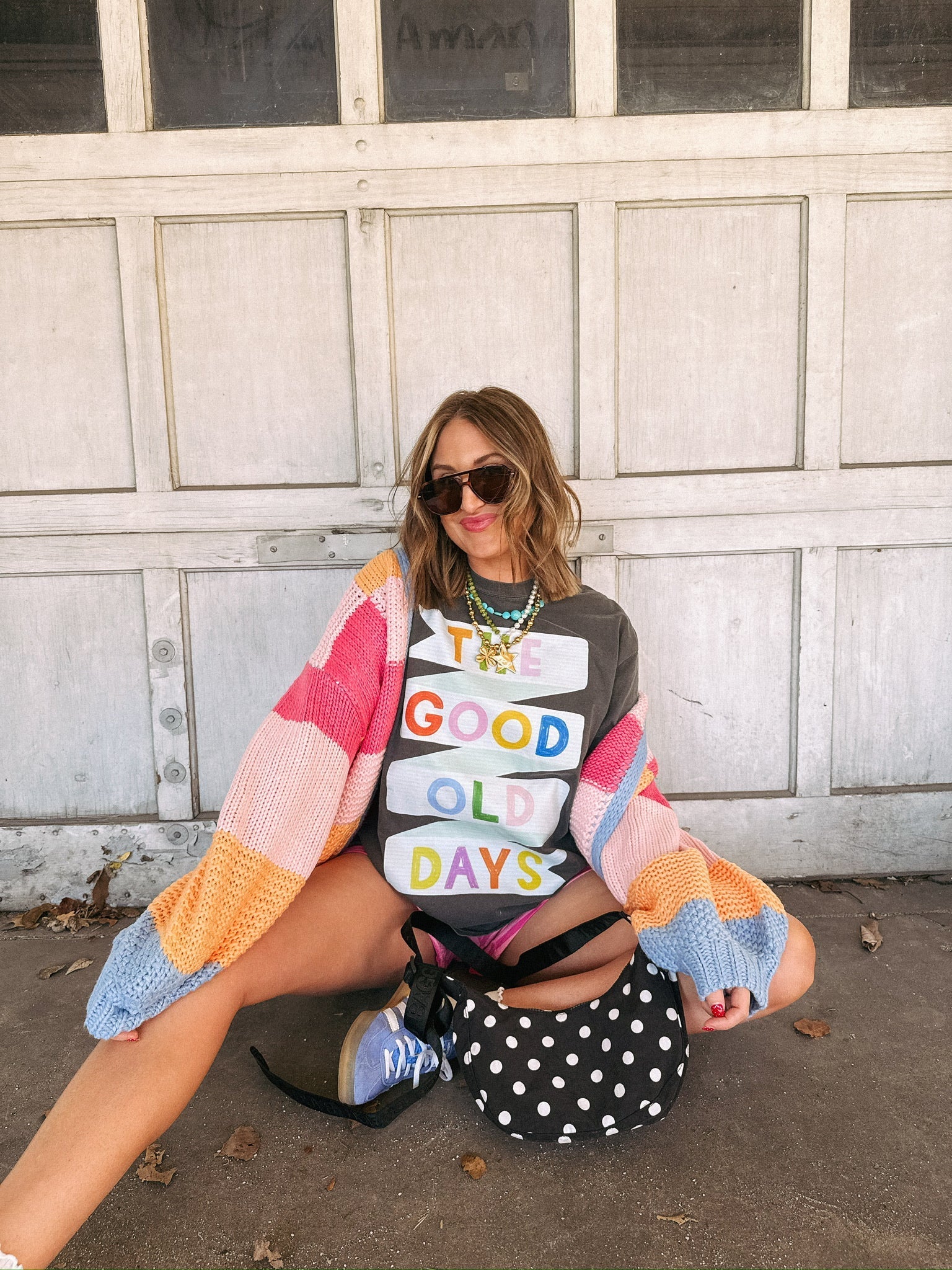 Good Old Days Banner Graphic Tee - Charcoal