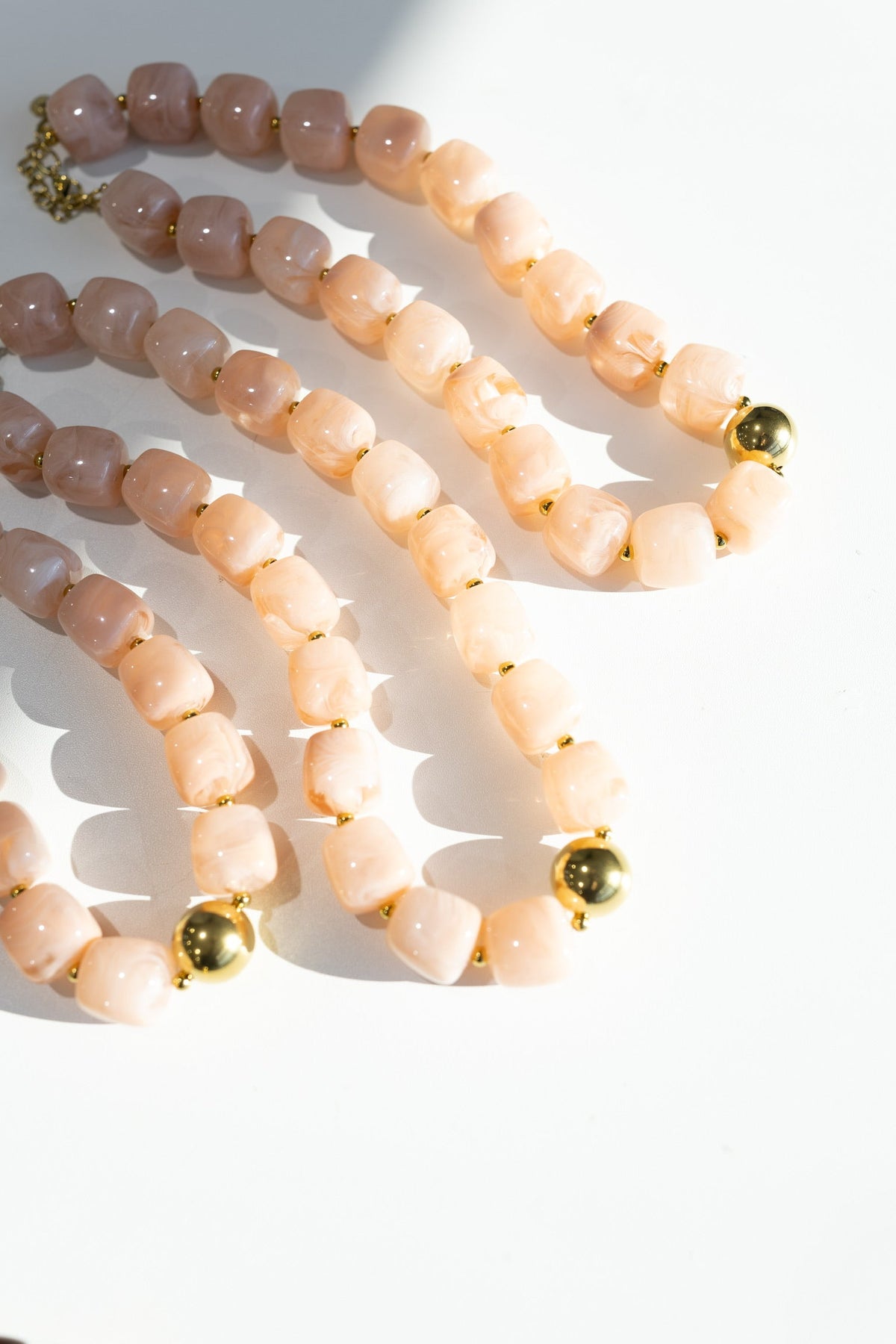 Noemi Chunky Beaded Necklace - Light Pink
