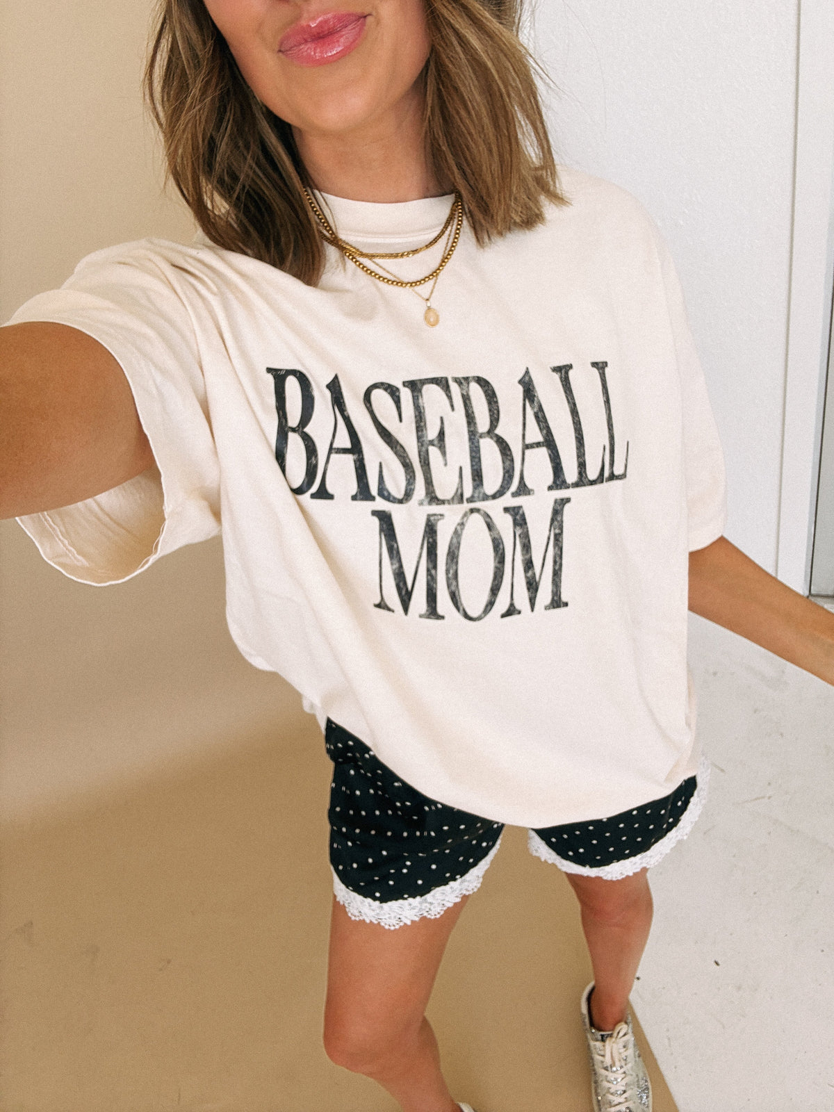 Baseball Mom Graphic Tee - Ivory