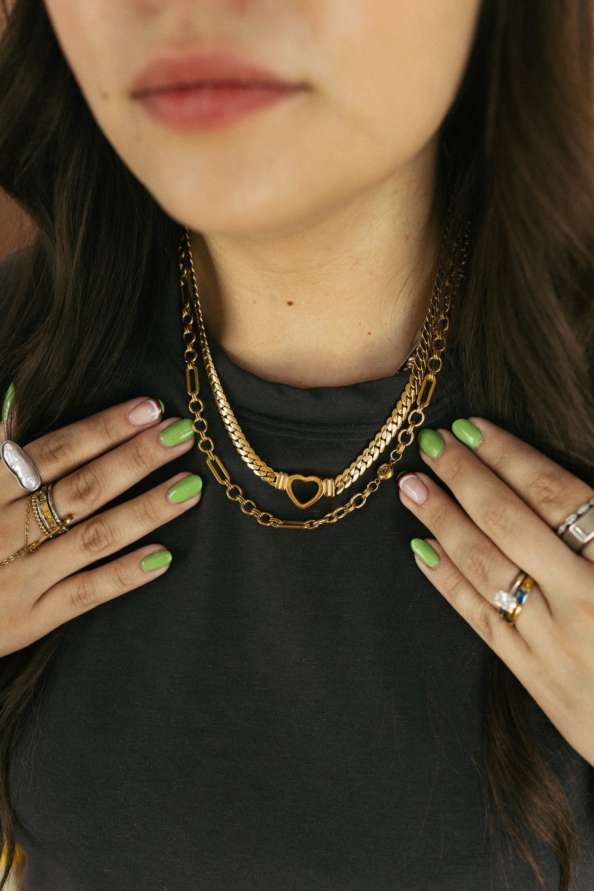 Open Heart Necklace - Gold 2