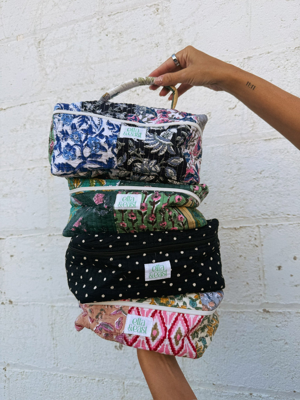 Quilted Makeup Bag - Polka Dot 3