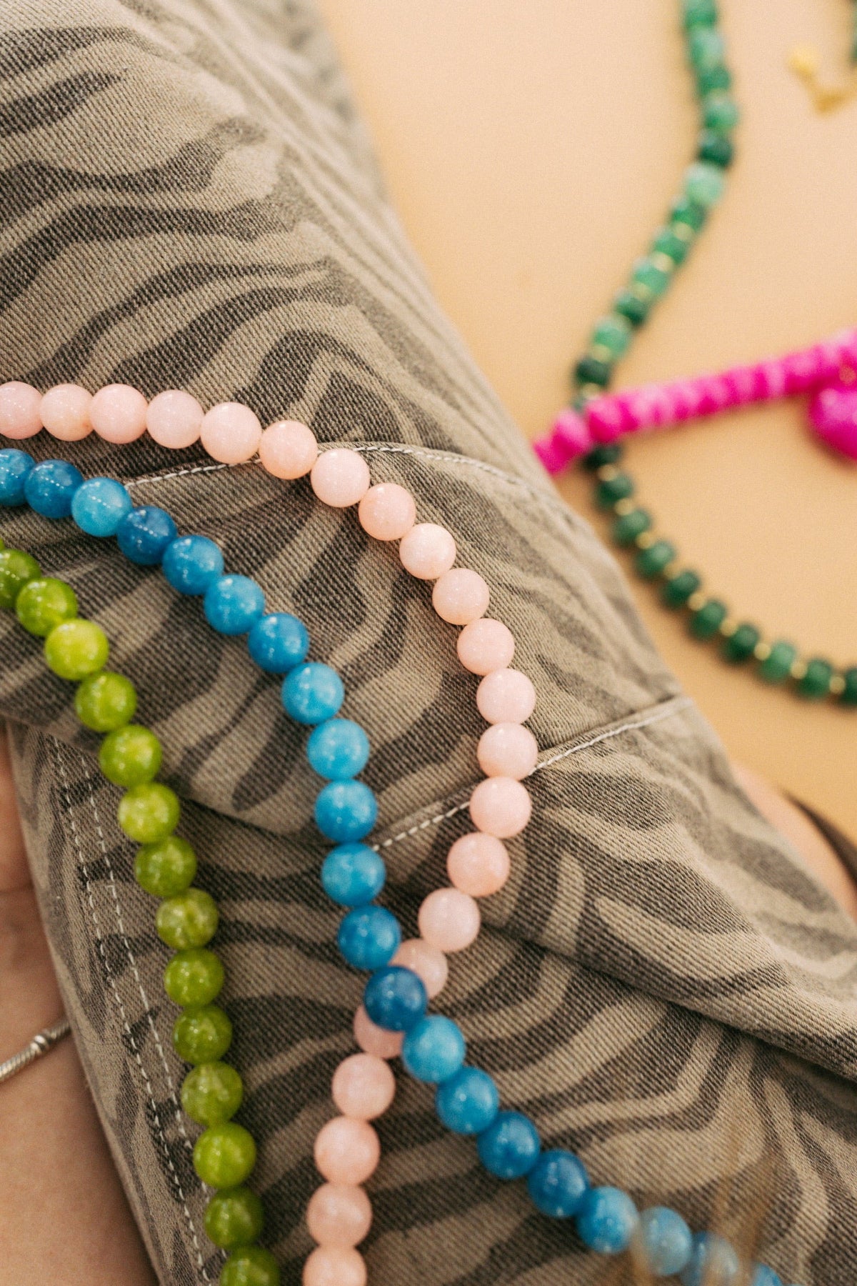Boba Beaded Necklace - Pink 3
