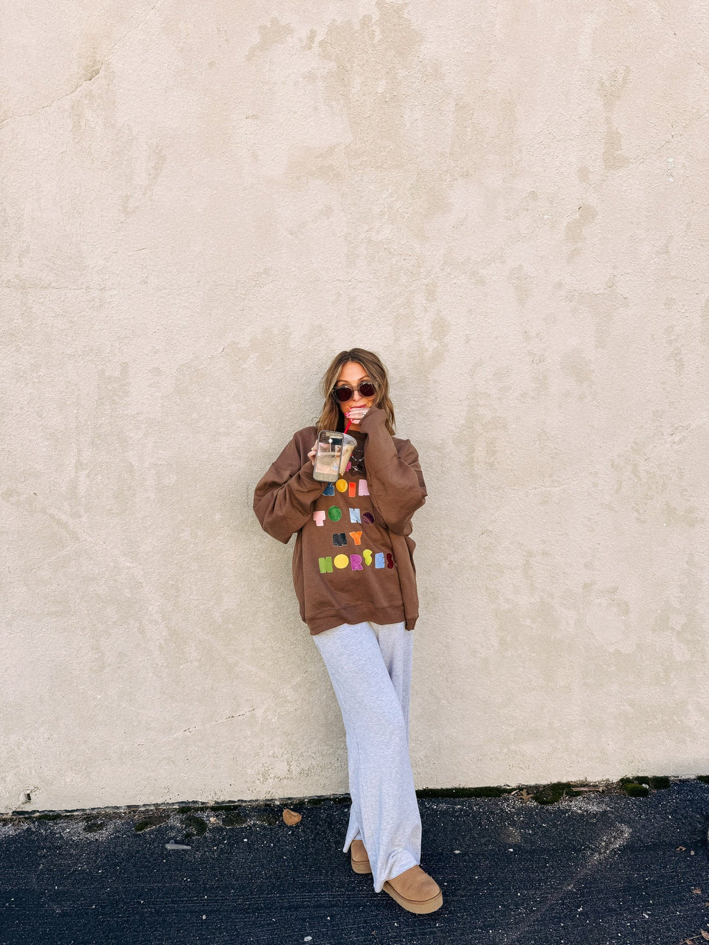 Not Gonna Hold My Horses Sweatshirt - Hanes / Brown