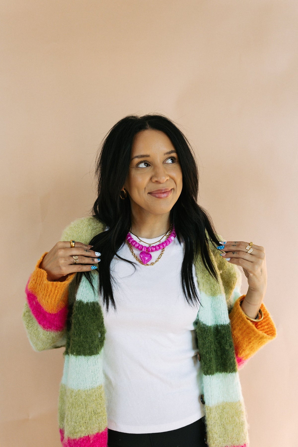 Love Bites Beaded Heart Necklace - Pink 2