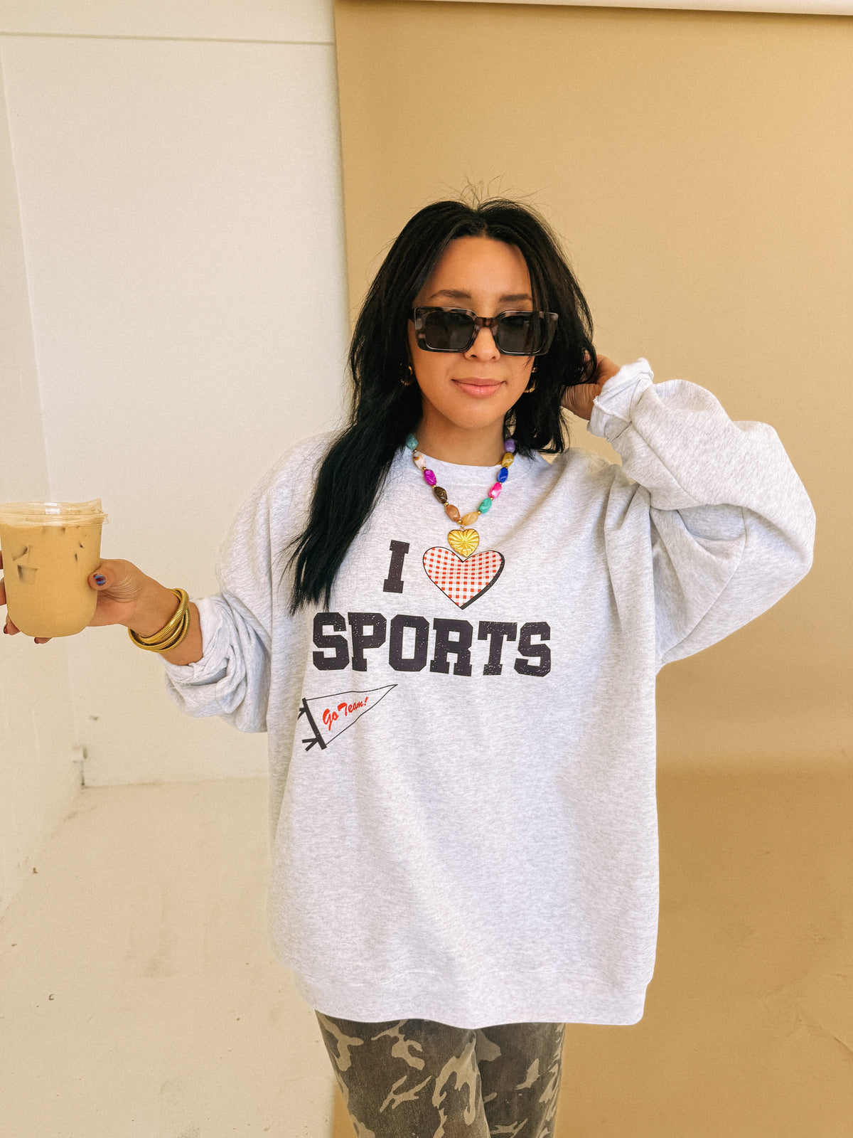 I Love Sports Sweatshirt - Hanes / Ash