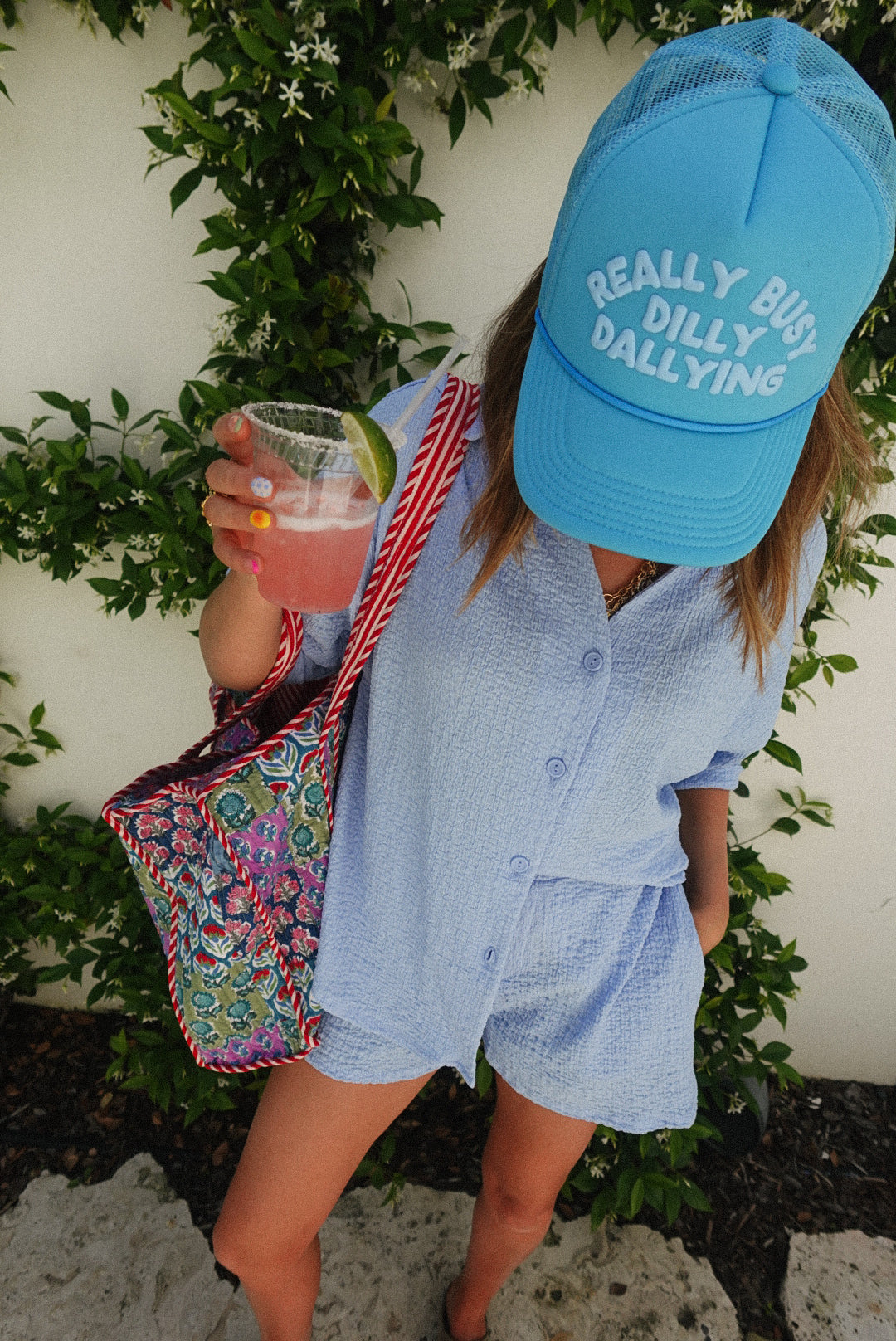 Dilly Dally Trucker Hat - Blue