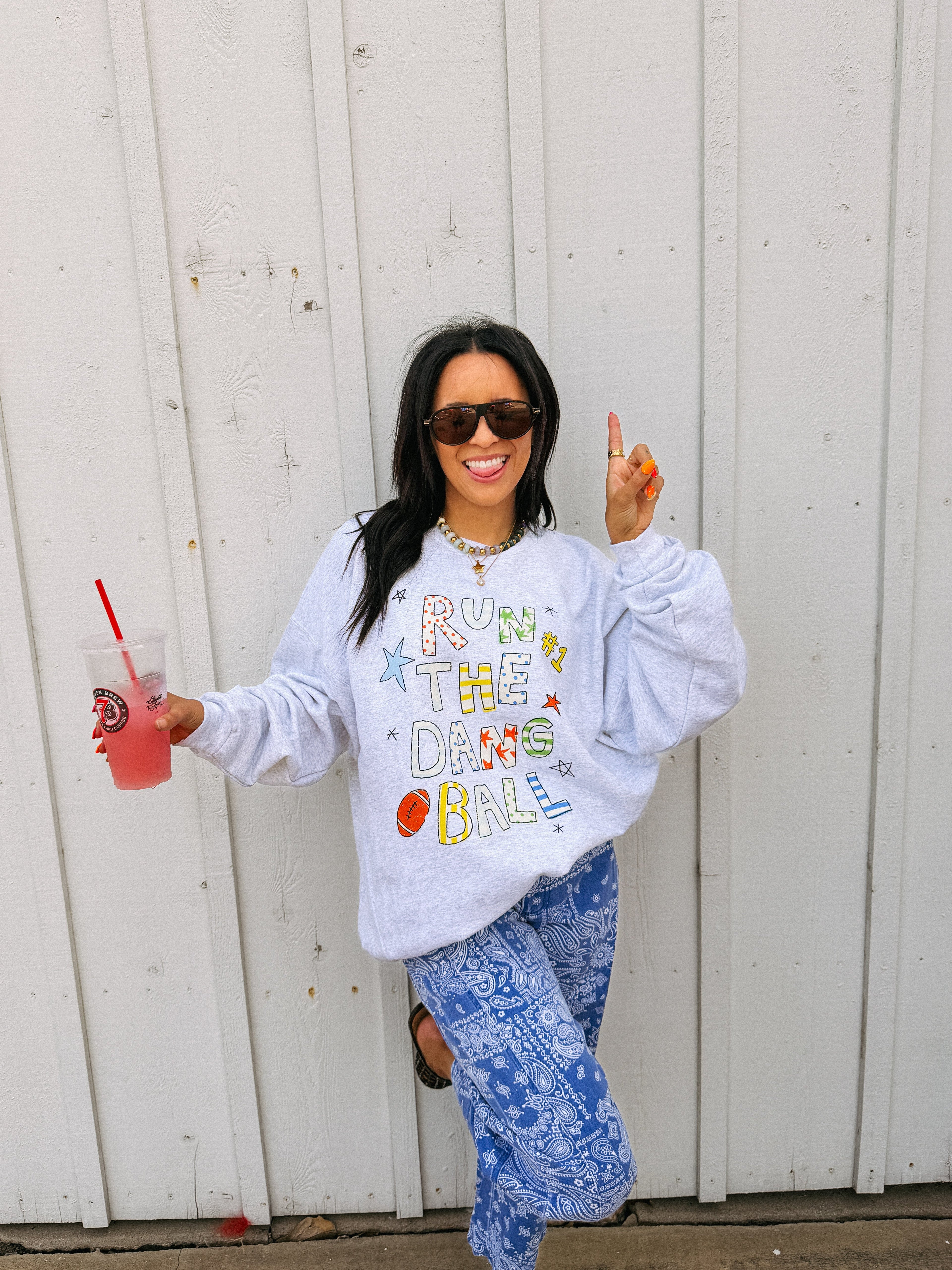 Run The Dang Ball Sweatshirt- Ash