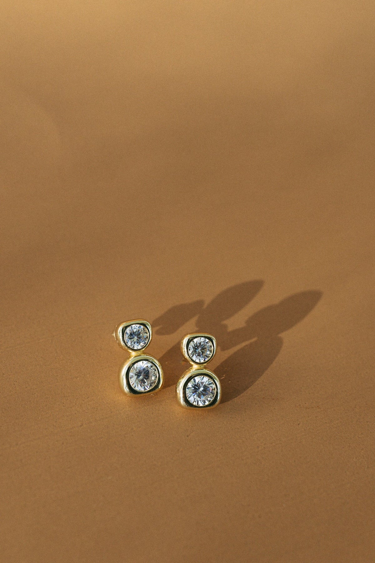14K Luxe Stacked Bezel Drop Earrings 2